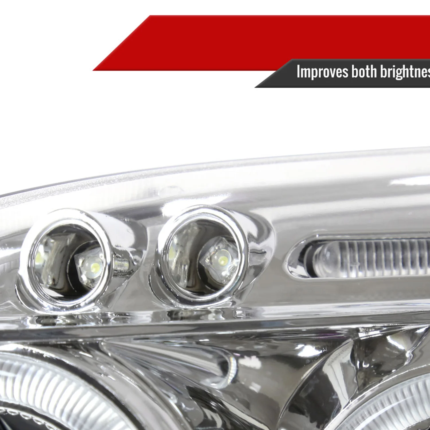 1996-1998 Honda Civic Dual Halo Projector Headlights Chrome/Clear Lens - Image 5