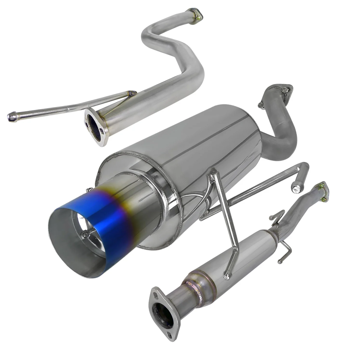 1996-2000 Honda Civic Hatchback T-304 Steel N1 Catback Exhaust Burnt Tip - Image 10