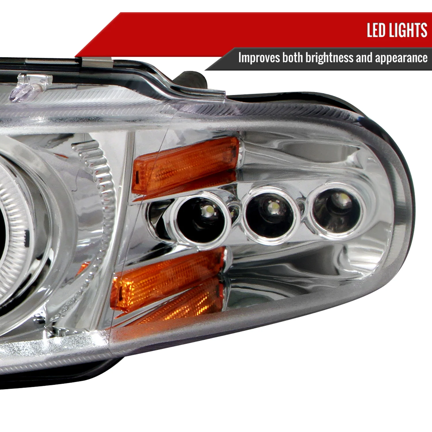 1997-2000 Dodge Avenger Chrysler Sebring Coupe Dual Halo Headlights Chrome - Image 5