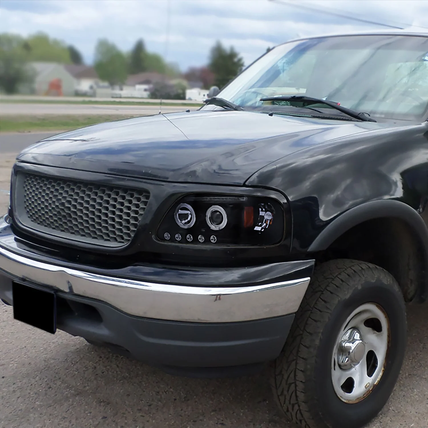 1997-2004 Ford F-150 / 1997-2002 Expedition Dual Halo Projector Headlights Smoke - Image 10