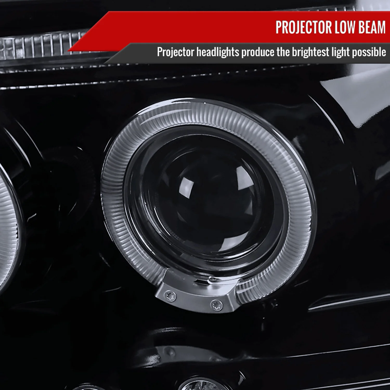 1997-2004 Ford F-150 / 1997-2002 Expedition Dual Halo Projector Headlights Smoke - Image 4