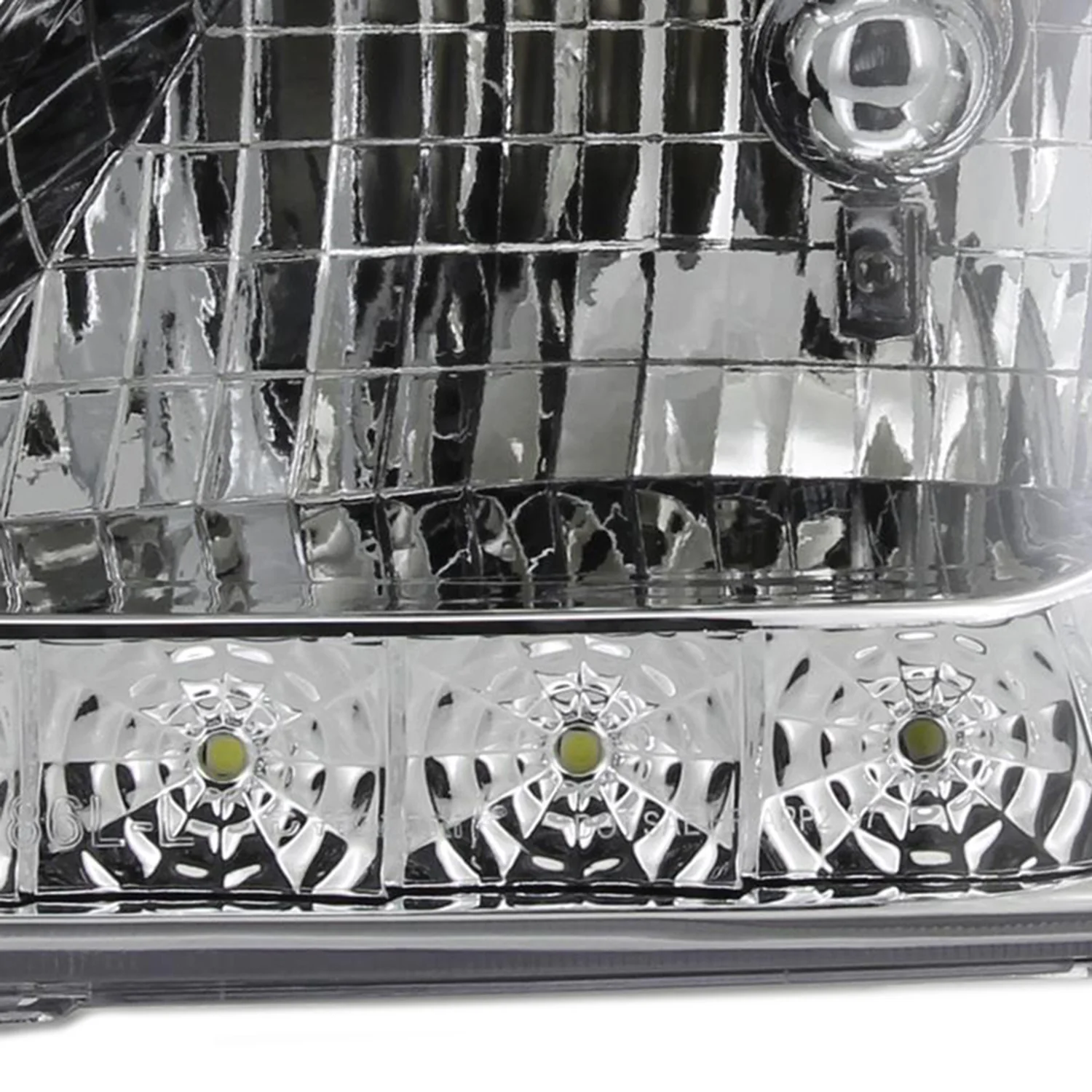 1997-2004 Ford F-150/Expedition Factory Crystal Headlights LED Light Chrome - Image 6