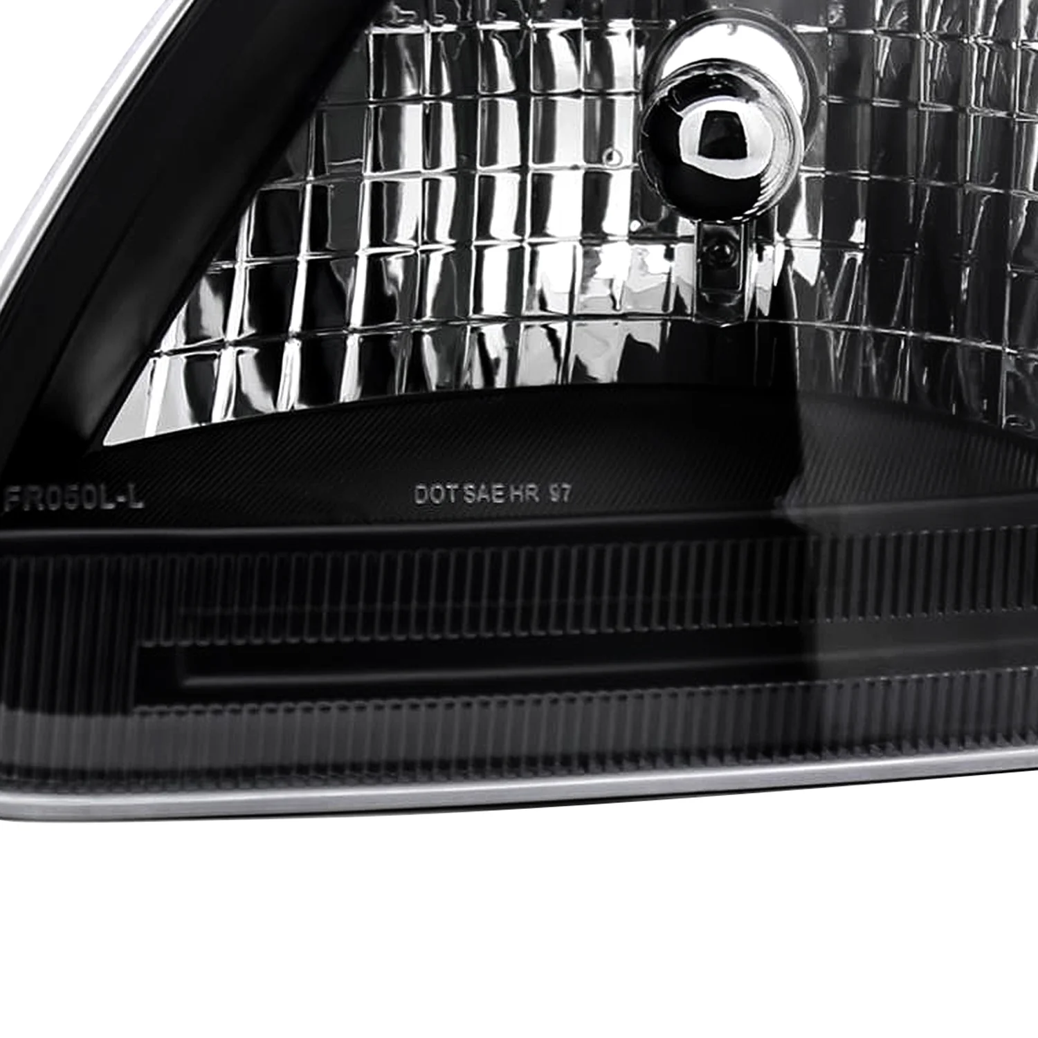 1997-2004 Ford F-150/Expedition Factory Crystal Headlights Matt Black/Clear - Image 4