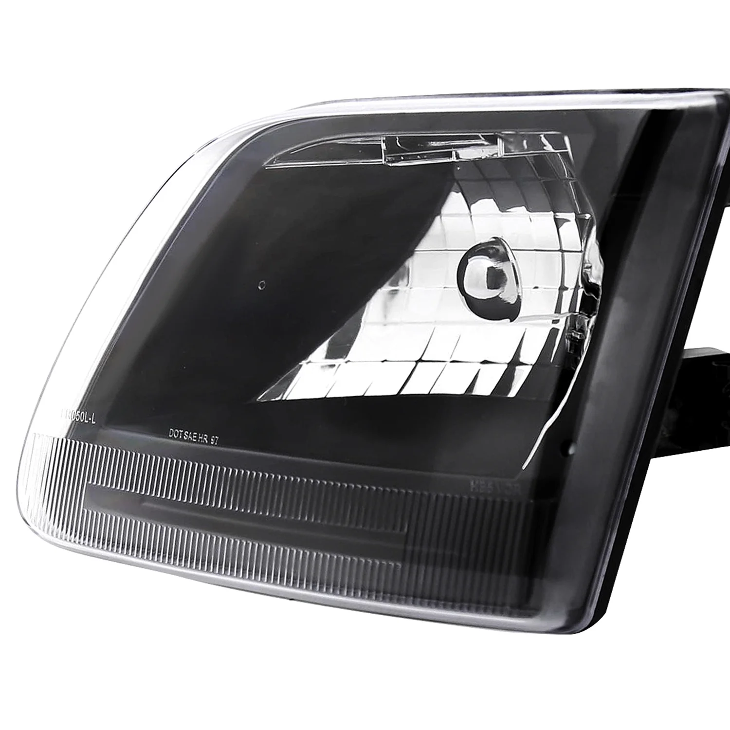 1997-2004 Ford F-150/Expedition Factory Crystal Headlights Matt Black/Clear - Image 5