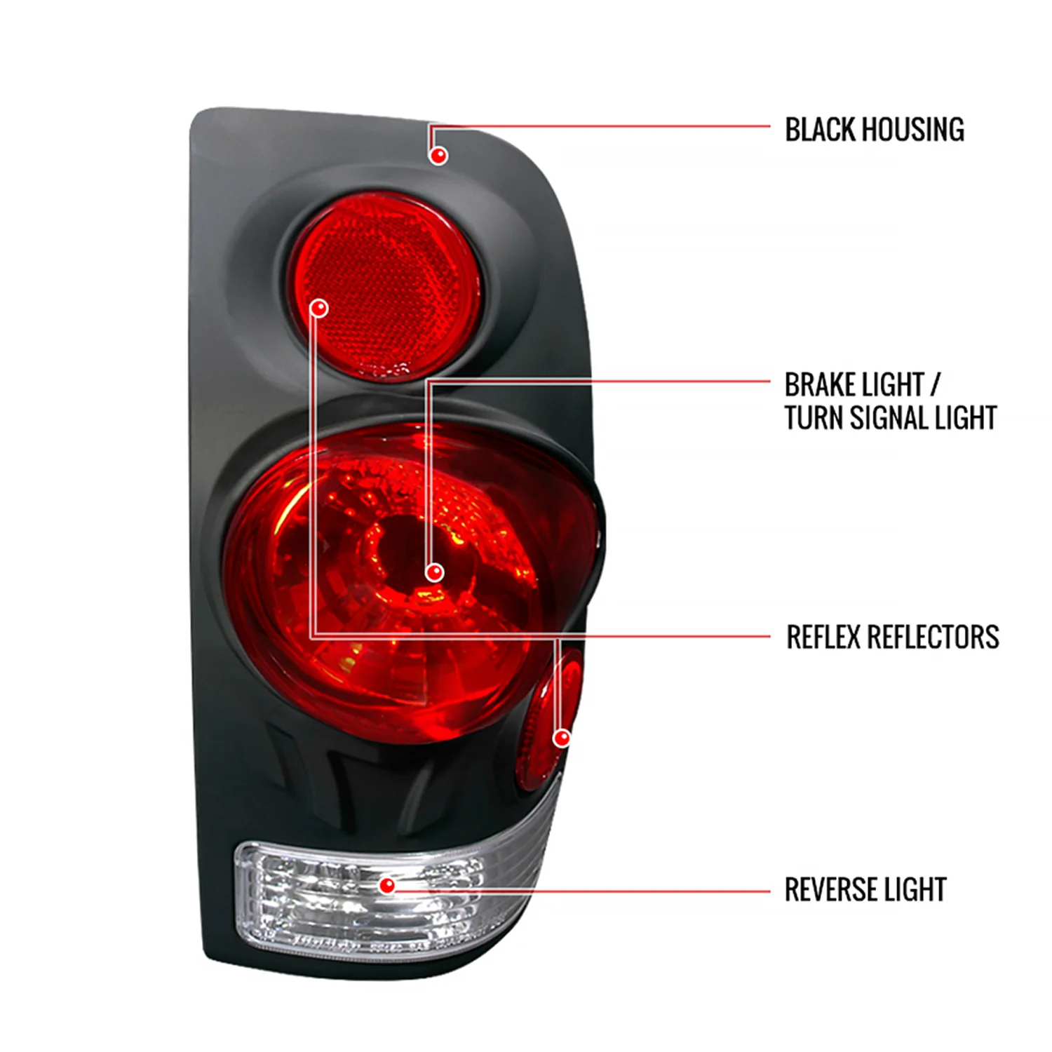 1997-2007 Ford F-150/F-250/350/450/550 Retro Tail Lights Matt Black/Clear - Image 8