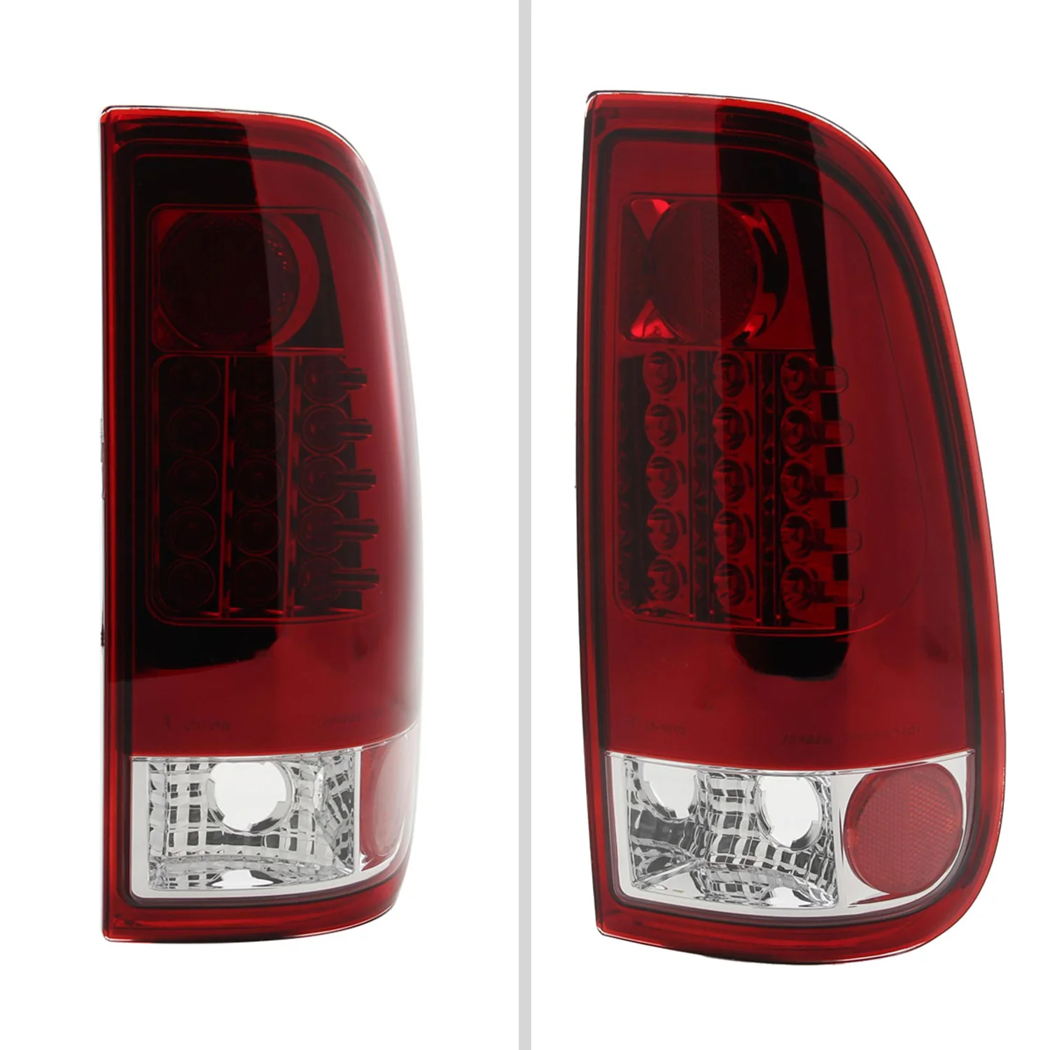 1997-2007 Ford F-150/F-250/350/450/550 Styleside LED Tail Lights Chrome/Red - Image 3
