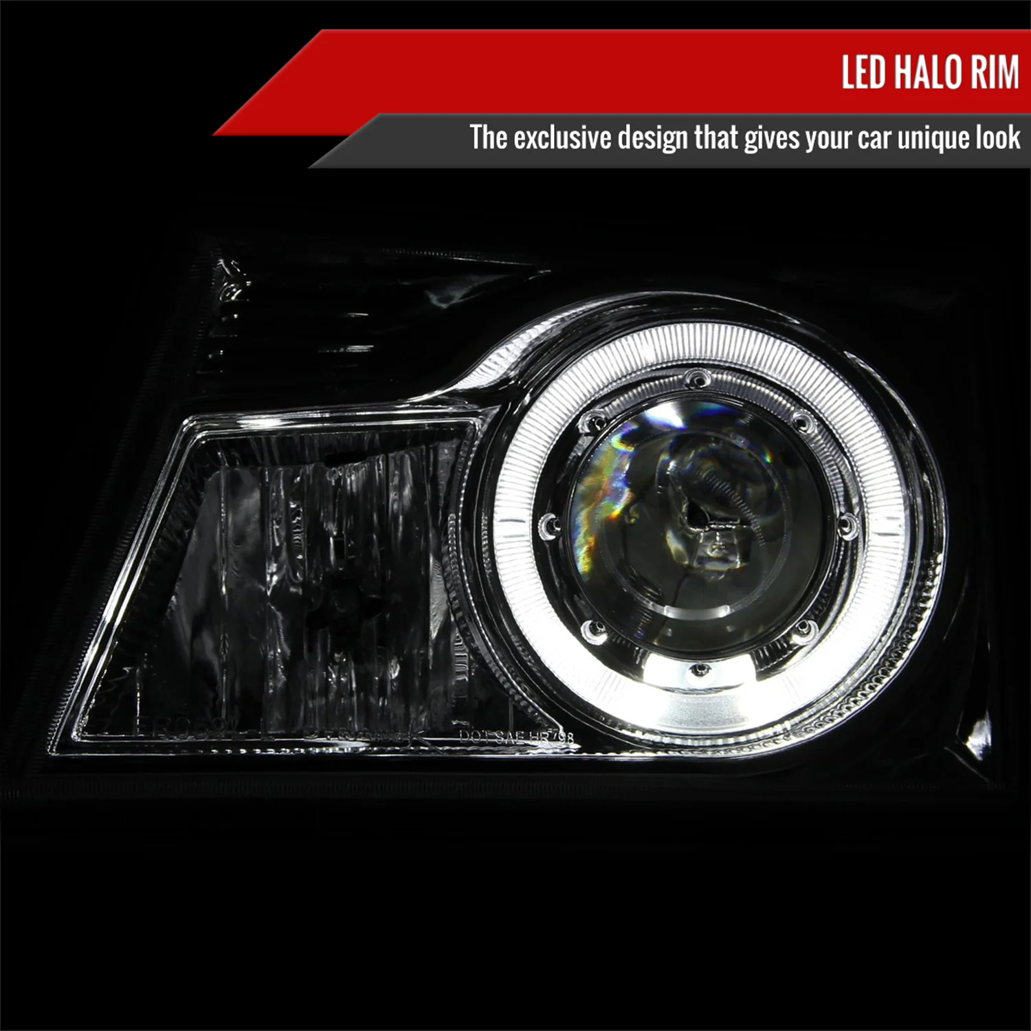 1998-2000 Ford Ranger Halo Projector Headlights Chrome Housing/Clear Lens - Image 2