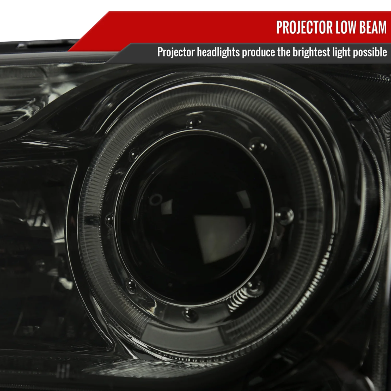 1998-2000 Ford Ranger Halo Projector Headlights Chrome Housing/Smoke Lens - Image 4