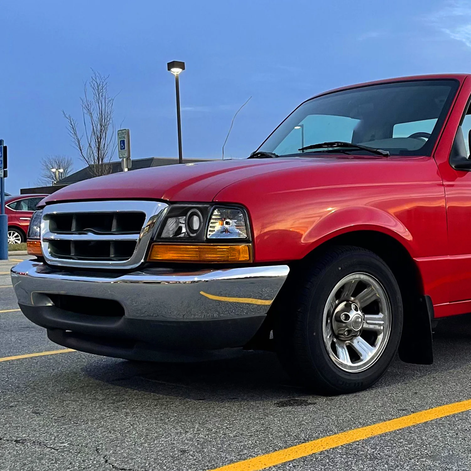 1998-2000 Ford Ranger Halo Projector Headlights Matte Black/Clear Lens - Image 10