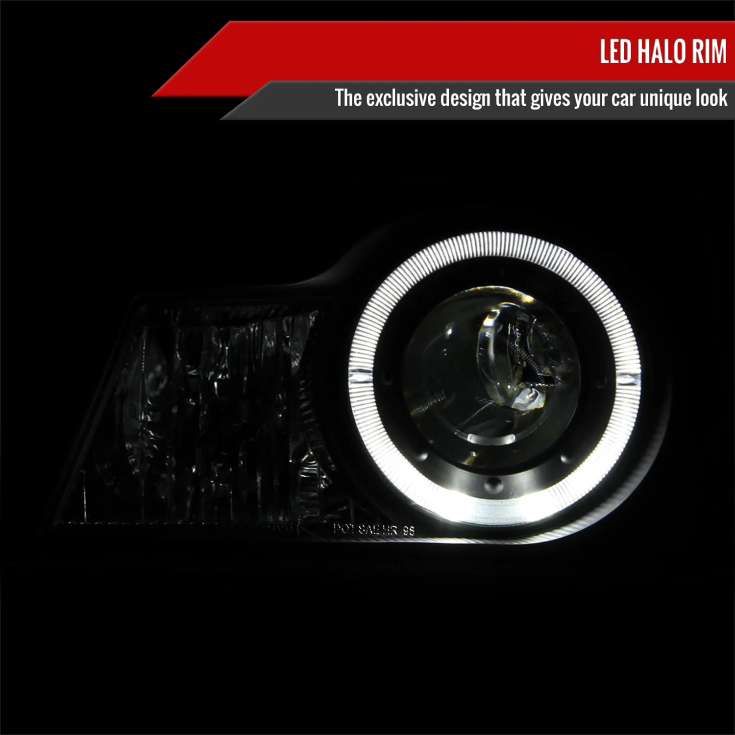 1998-2000 Ford Ranger Halo Projector Headlights Matte Black/Clear Lens - Image 2
