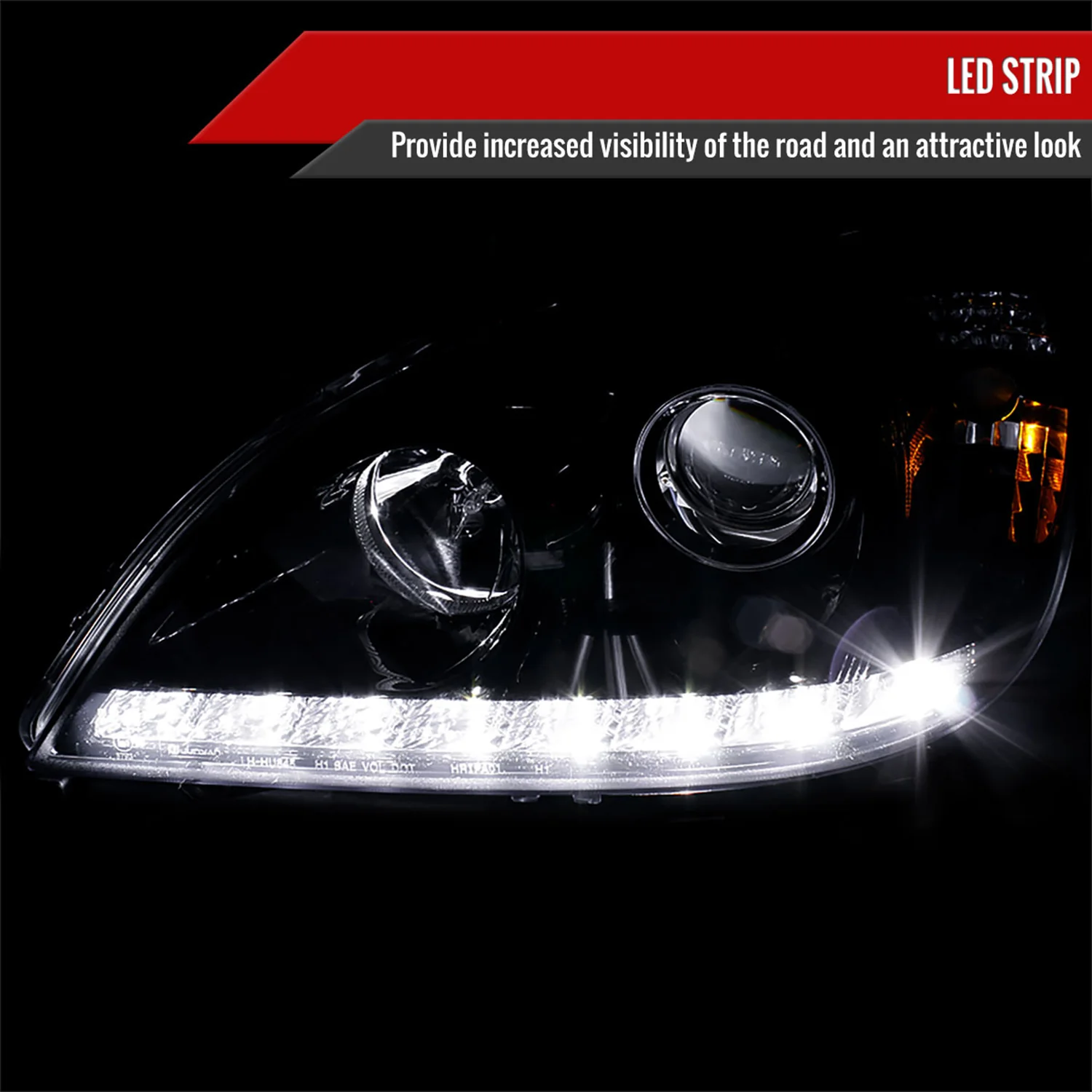 1998-2001 Mercedes Benz W163 ML Class Projector Headlights SMD LED Light Smoke - Image 2