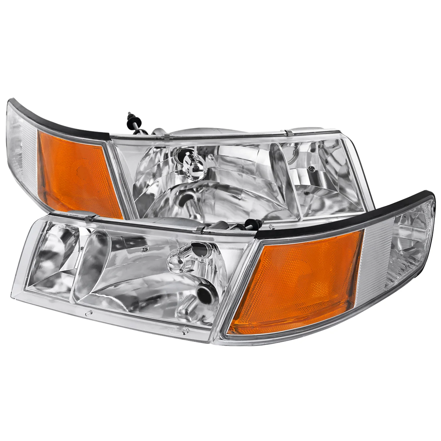 1998-2002 Mercury Grand Marquis Factory Headlights Corner Signal Chrome