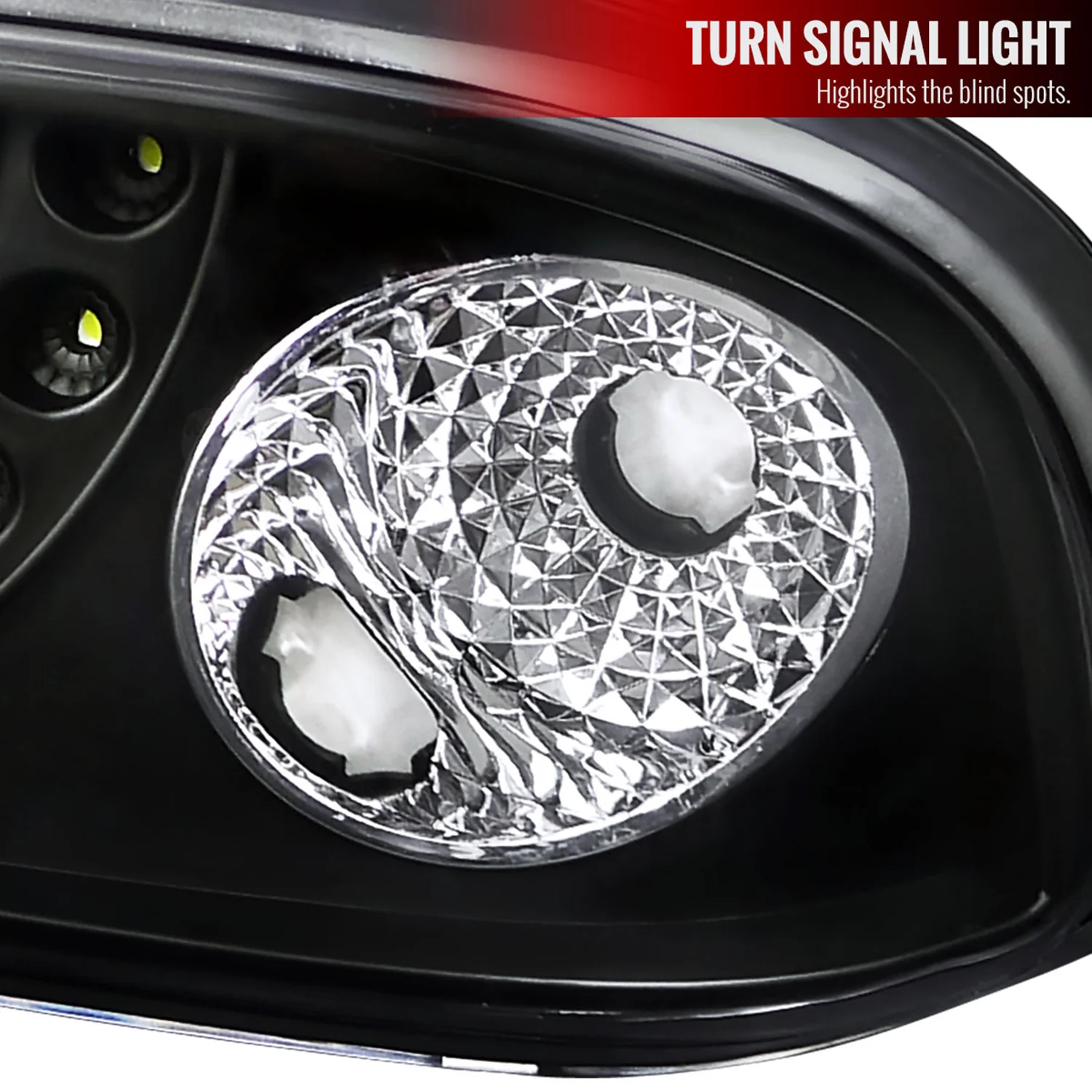 1998-2004 Chevy S10 Dual Halo Projector Headlights Matte Black/Clear Lens - Image 5
