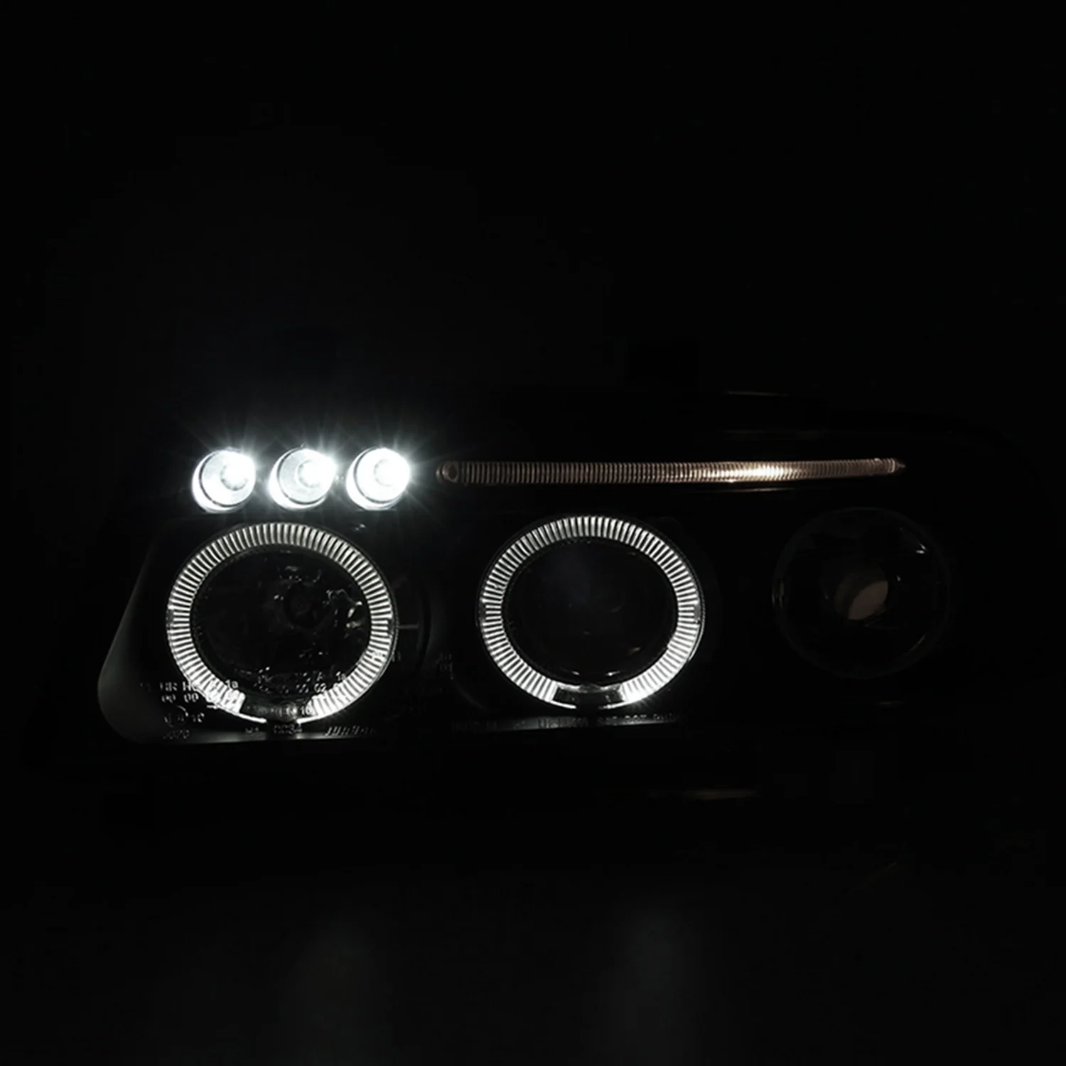 1999-2001 Audi A4/S4 Dual Halo Projector Headlights Matte Black/Clear Lens - Image 2