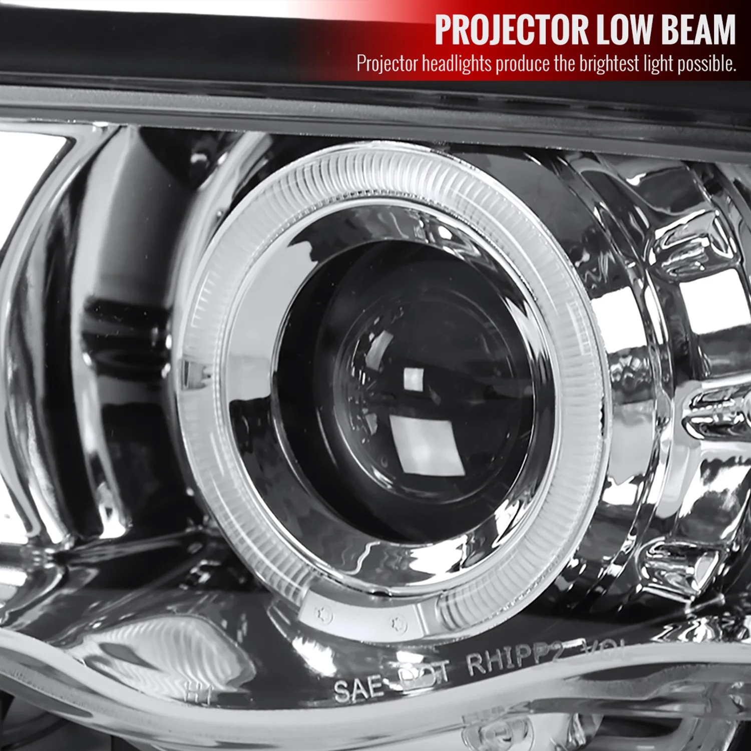 1999-2001 BMW E46 3 Series Sedan Dual Halo Projector Headlights Chrome/Clear - Image 4