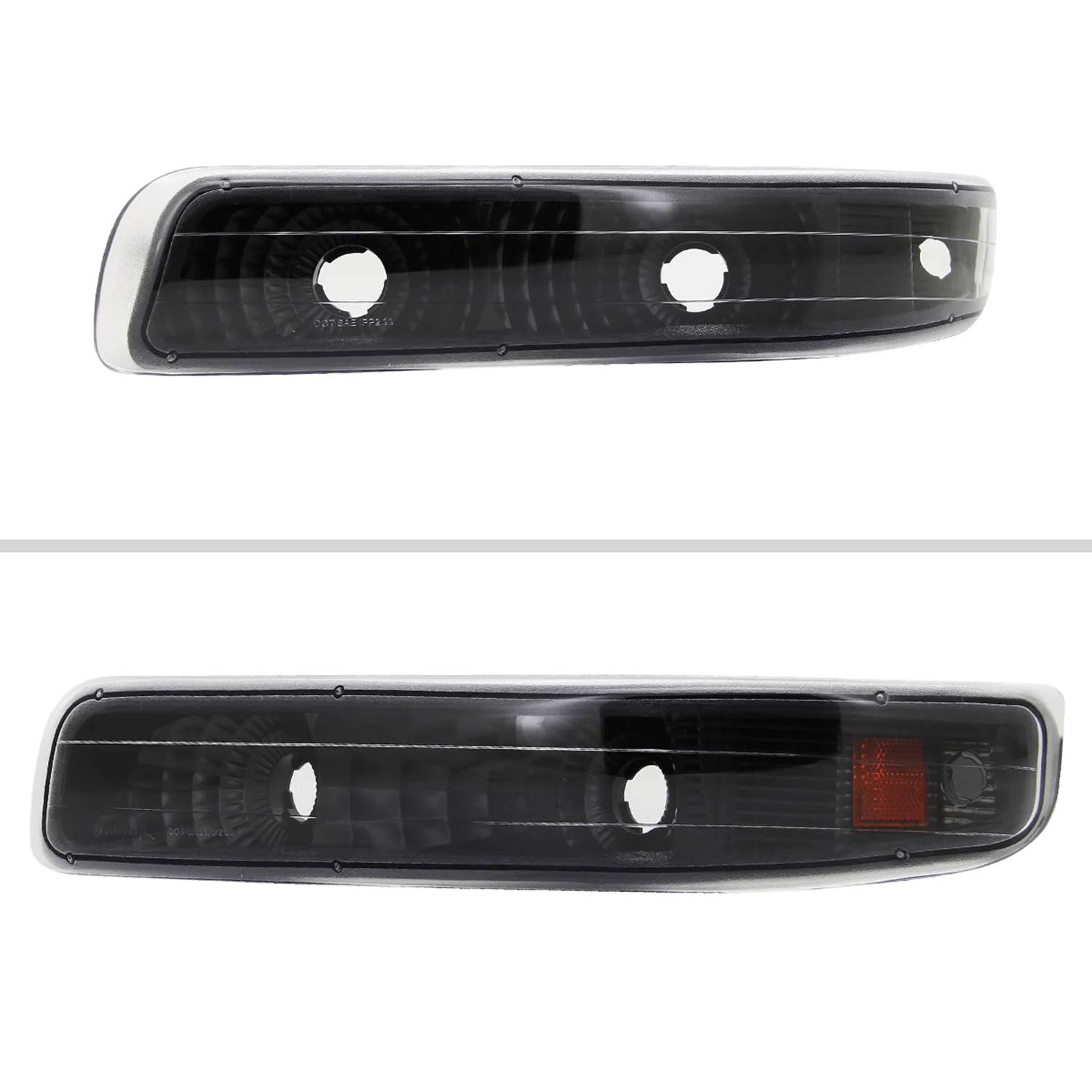 1999-2002 Chevy Silverado/ 00-2006 Tahoe Suburban Bumper Lights Matt Black - Image 2