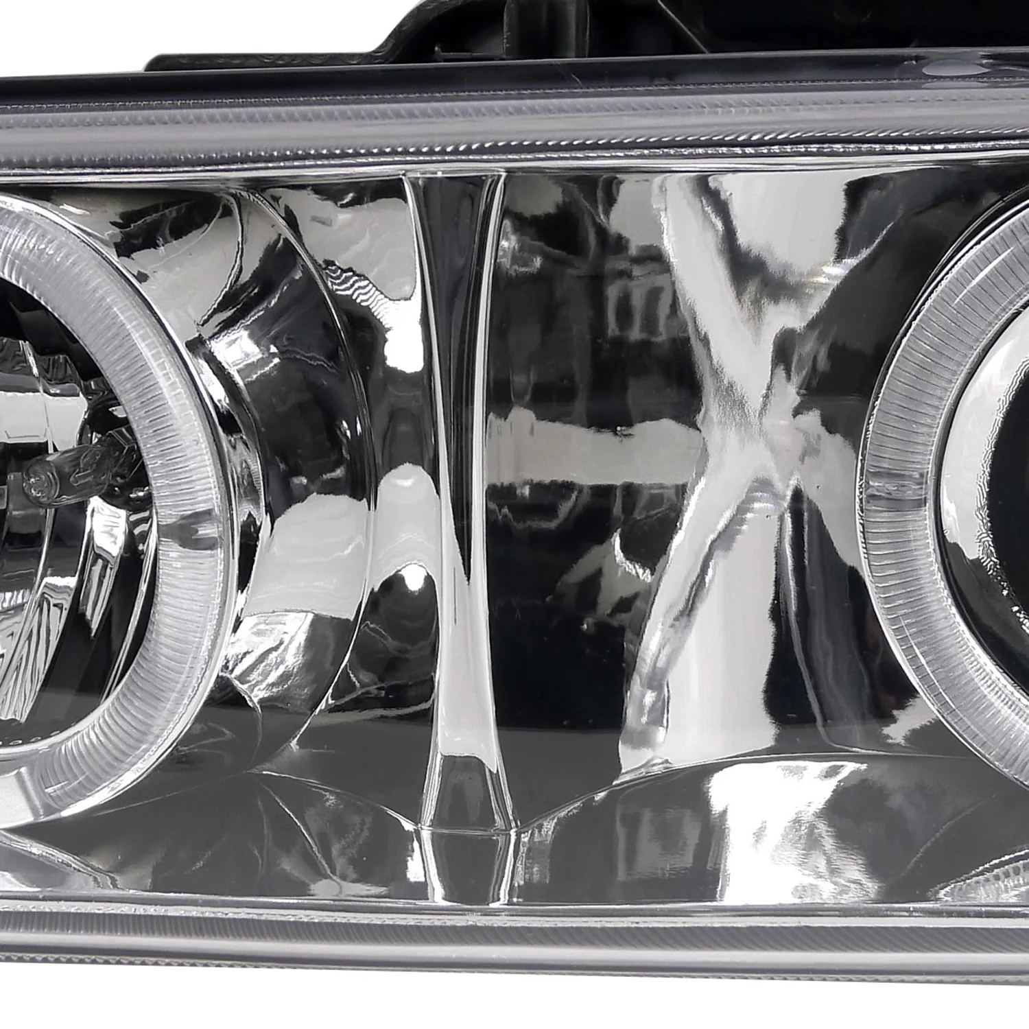 1999-2002 Chevy Silverado/ 00-2006 Tahoe Suburban Dual Halo Headlights Chrome - Image 7
