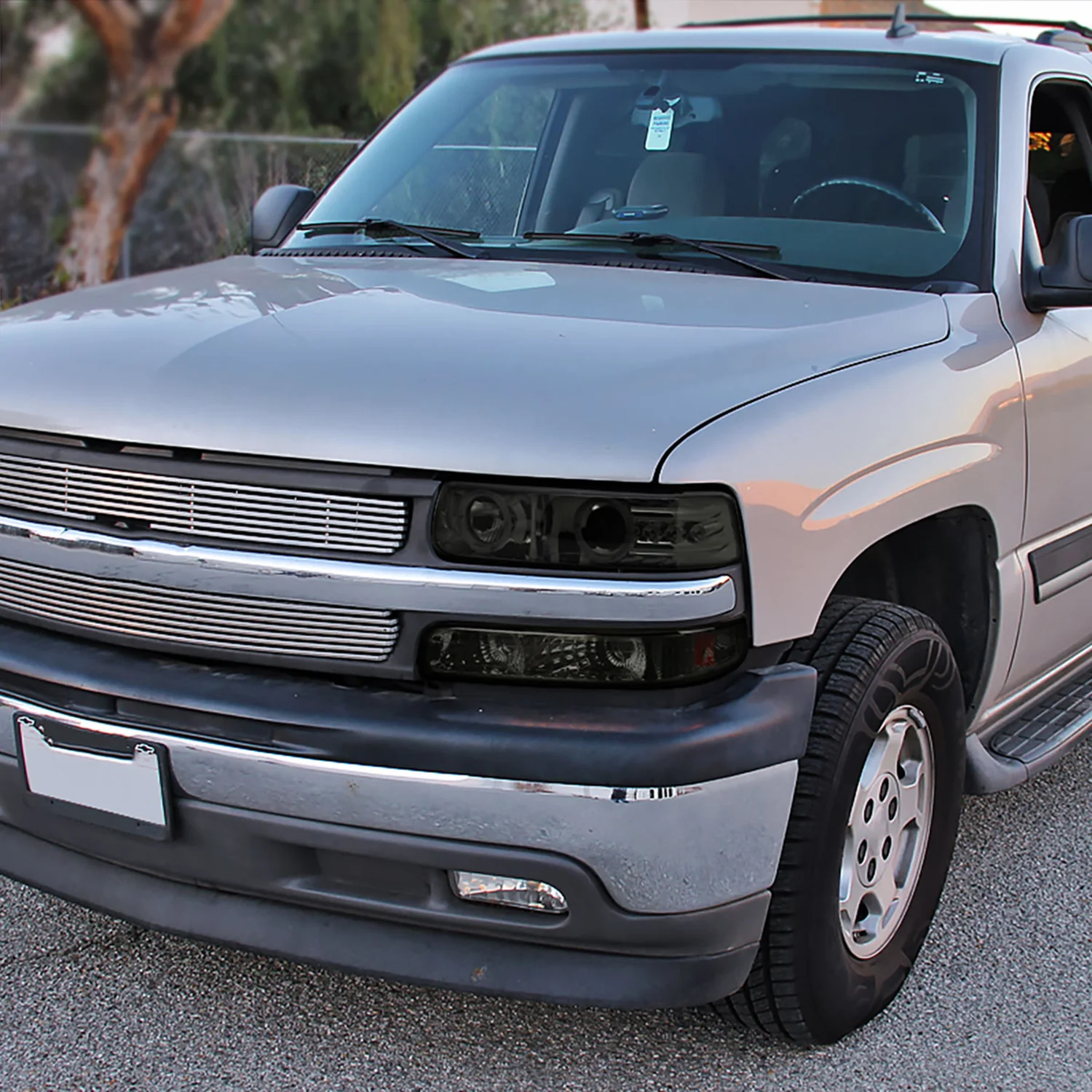 1999-2002 Chevy Silverado/ 00-2006 Tahoe Suburban Dual Halo Headlights Smoke - Image 10
