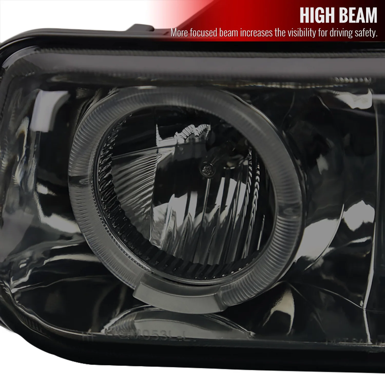1999-2002 Chevy Silverado/ 00-2006 Tahoe Suburban Dual Halo Headlights Smoke - Image 4