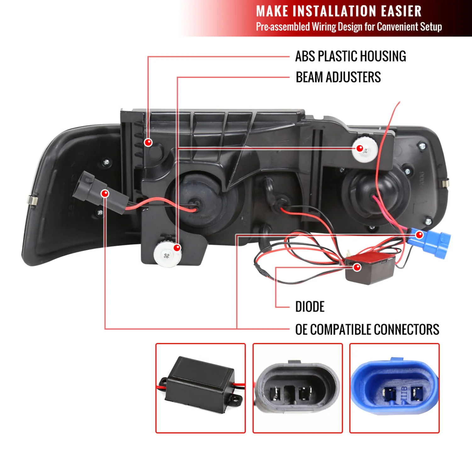 1999-2002 Chevy Silverado/ 00-2006 Tahoe Suburban Dual Halo Headlights Smoke - Image 8