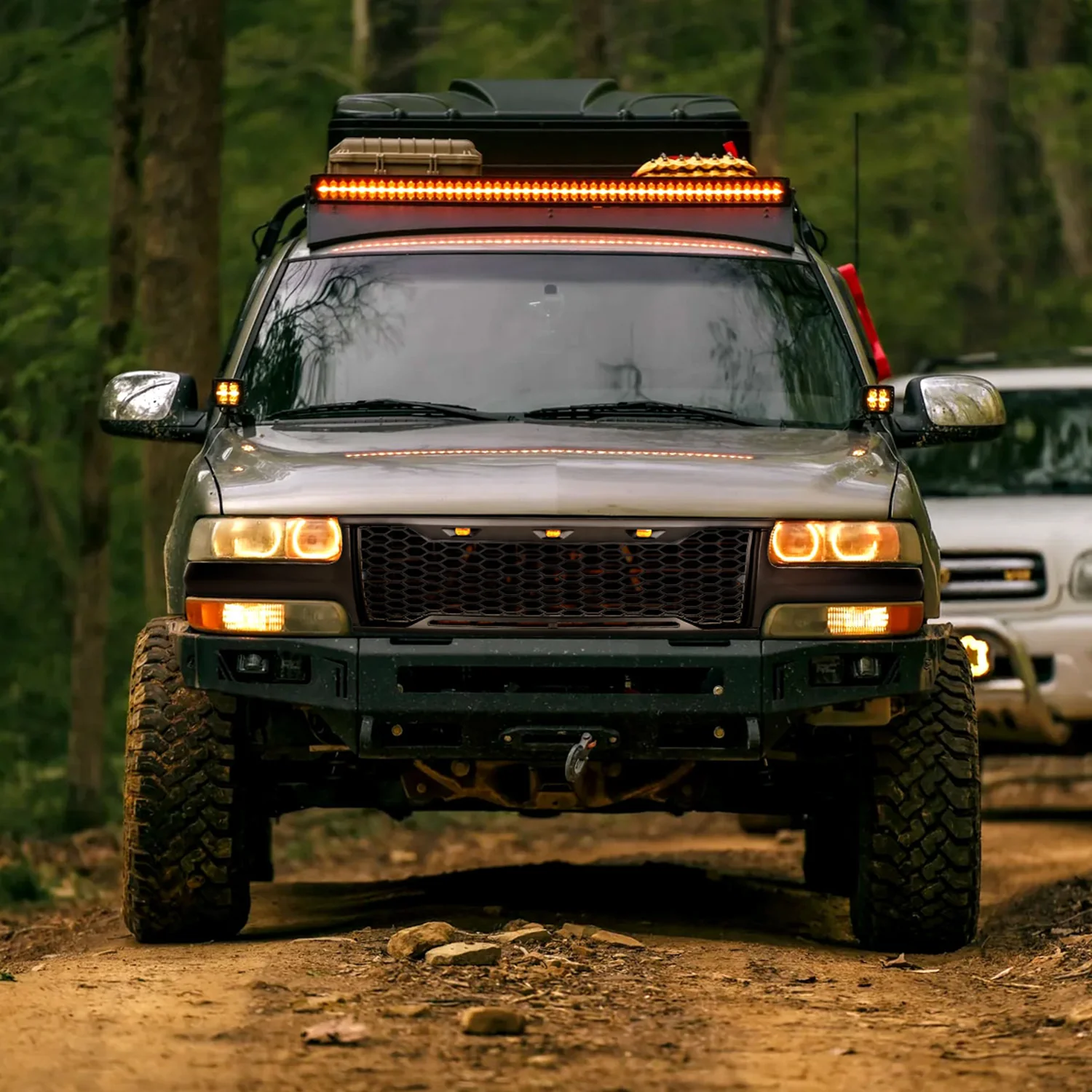 1999-2002 Chevy Silverado 1500 00-2006 Tahoe Suburban Mesh Grille & LED Lamps - Image 10