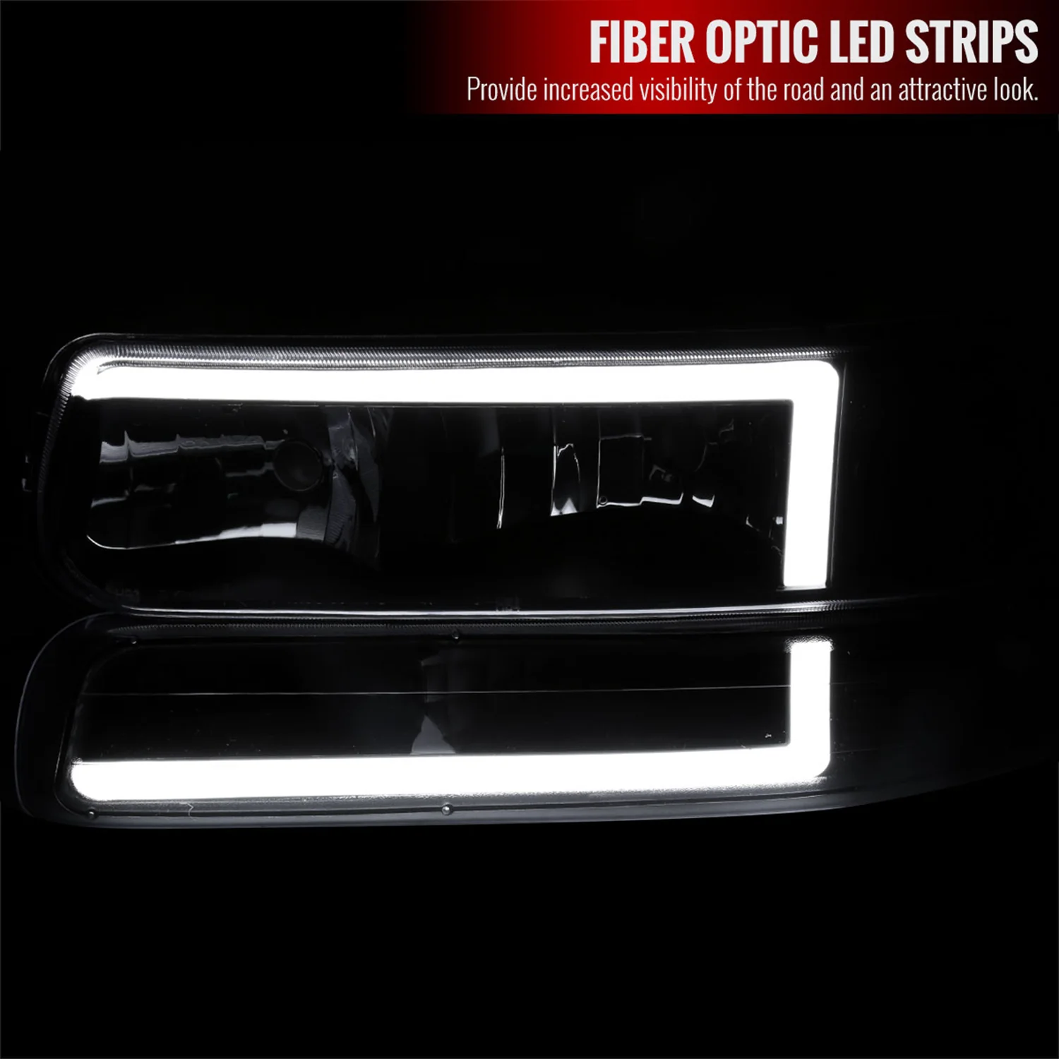 1999-2002 Chevy Silverado 1500 2500 /Tahoe Suburban LED Headlights Black - Image 2