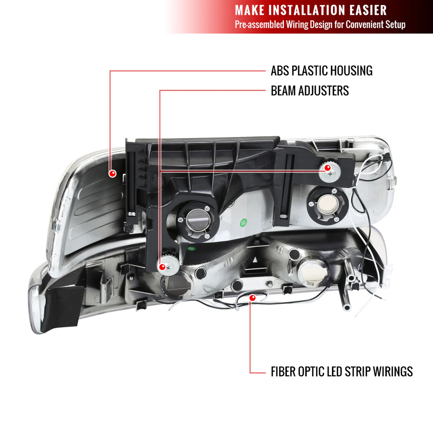 1999-2002 Chevy Silverado 1500 2500/Tahoe Suburban LED Headlights Chrome&Smoke - Image 8