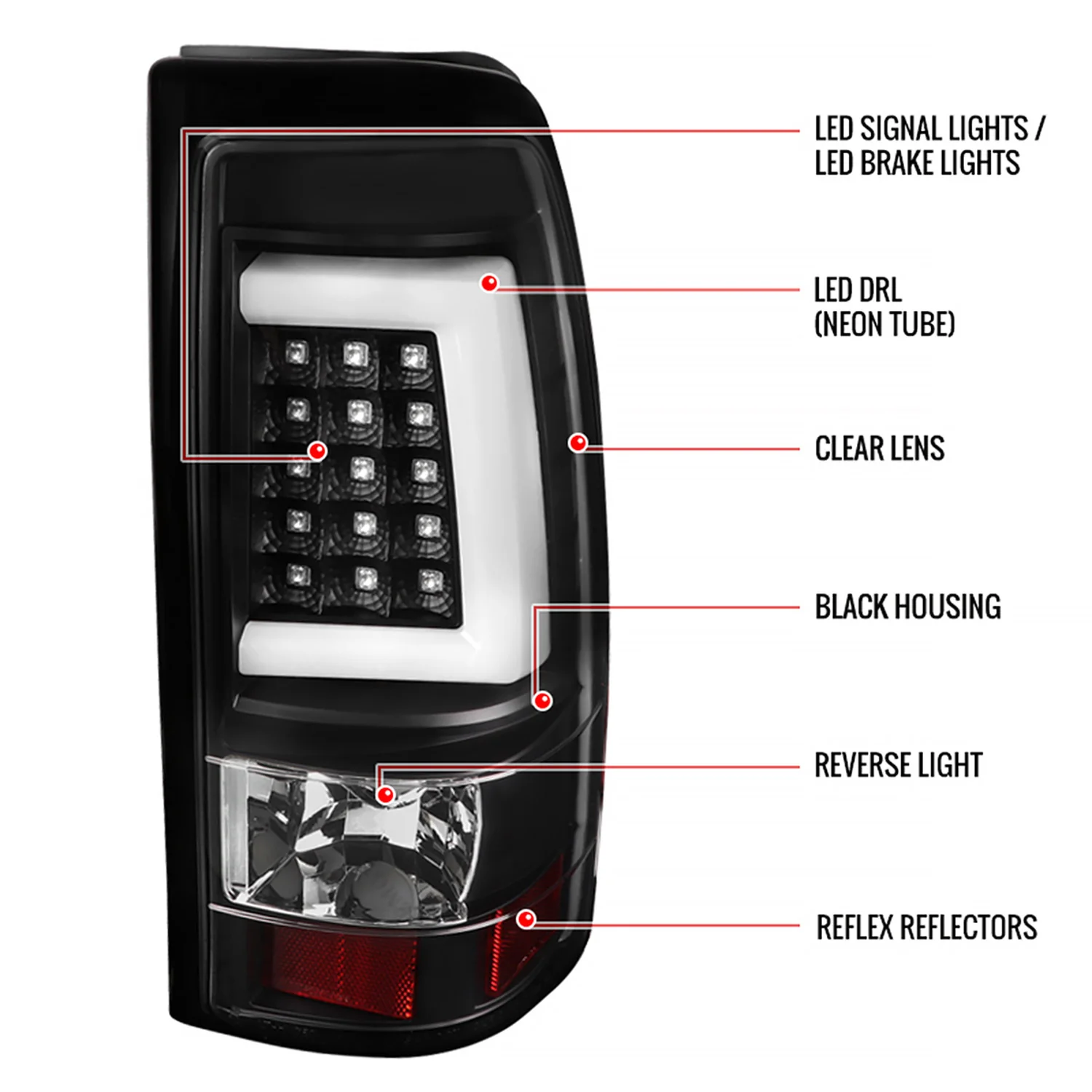 1999-2002 Chevy Silverado/ 99-2006 GMC Sierra LED Tail Lights - G2 Matt Black - Image 7