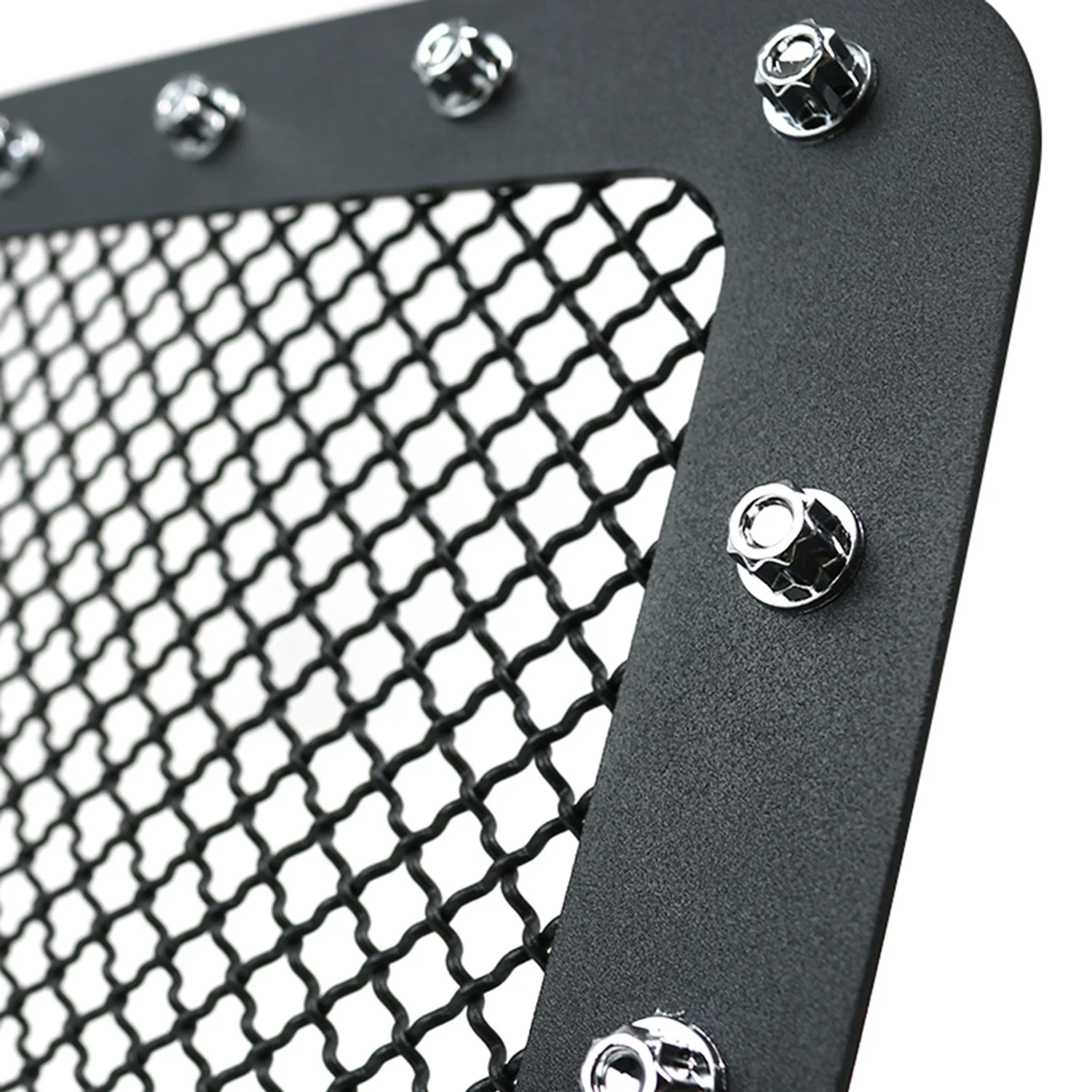 1999-2004 F-250/350/450/550/Excursion Rivet Black Steel 3PC Mesh Grille Insert - Image 6