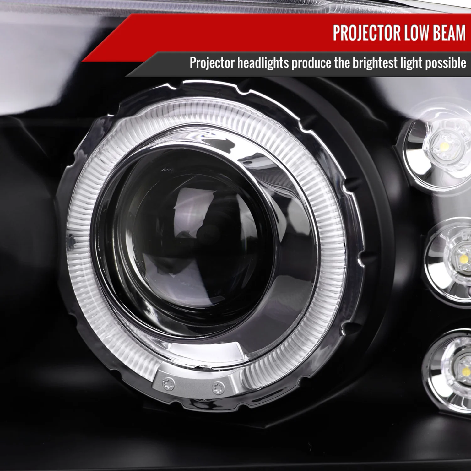 1999-2004 Ford Excursion F-250 F-350 F-450 F-550 Dual Halo Headlights Black - Image 3