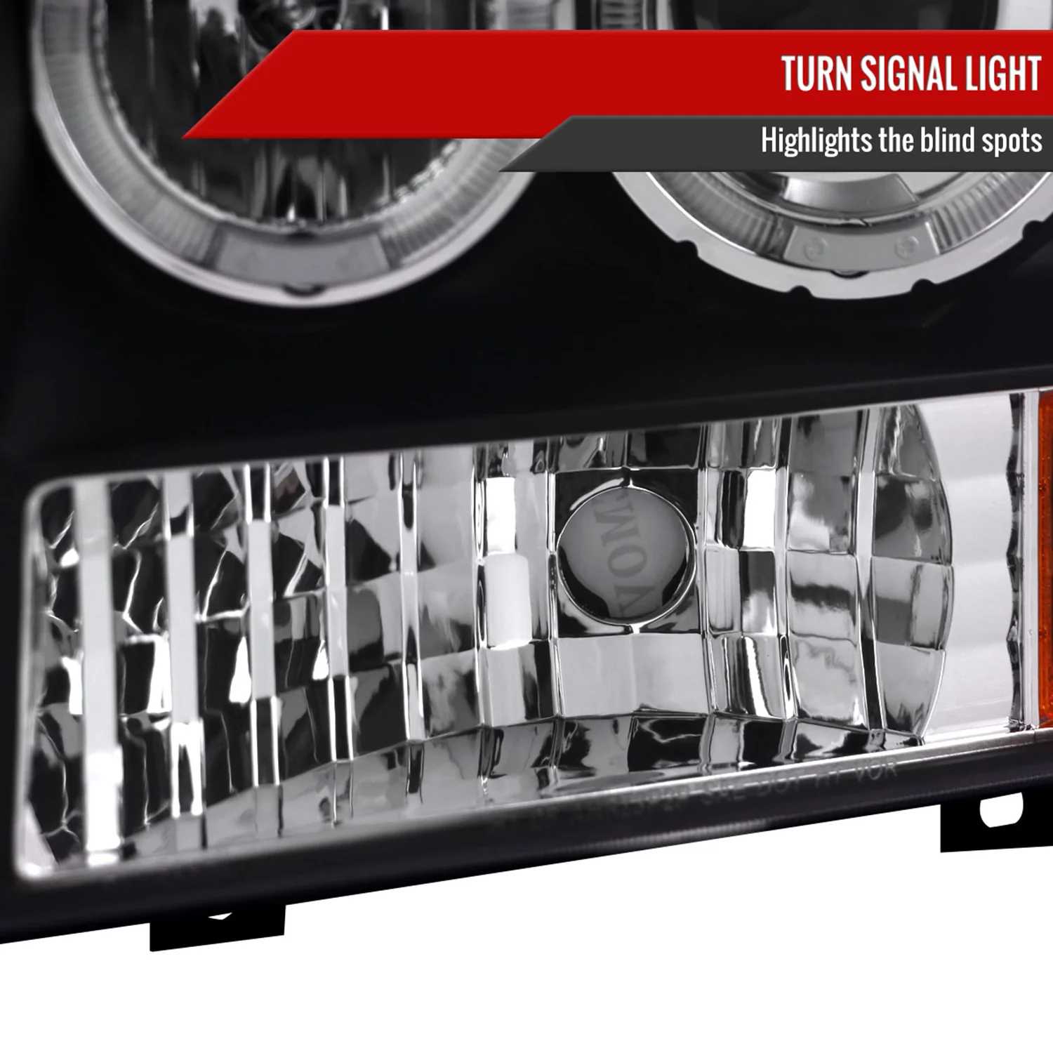 1999-2004 Ford Excursion F-250 F-350 F-450 F-550 Dual Halo Headlights Black - Image 6