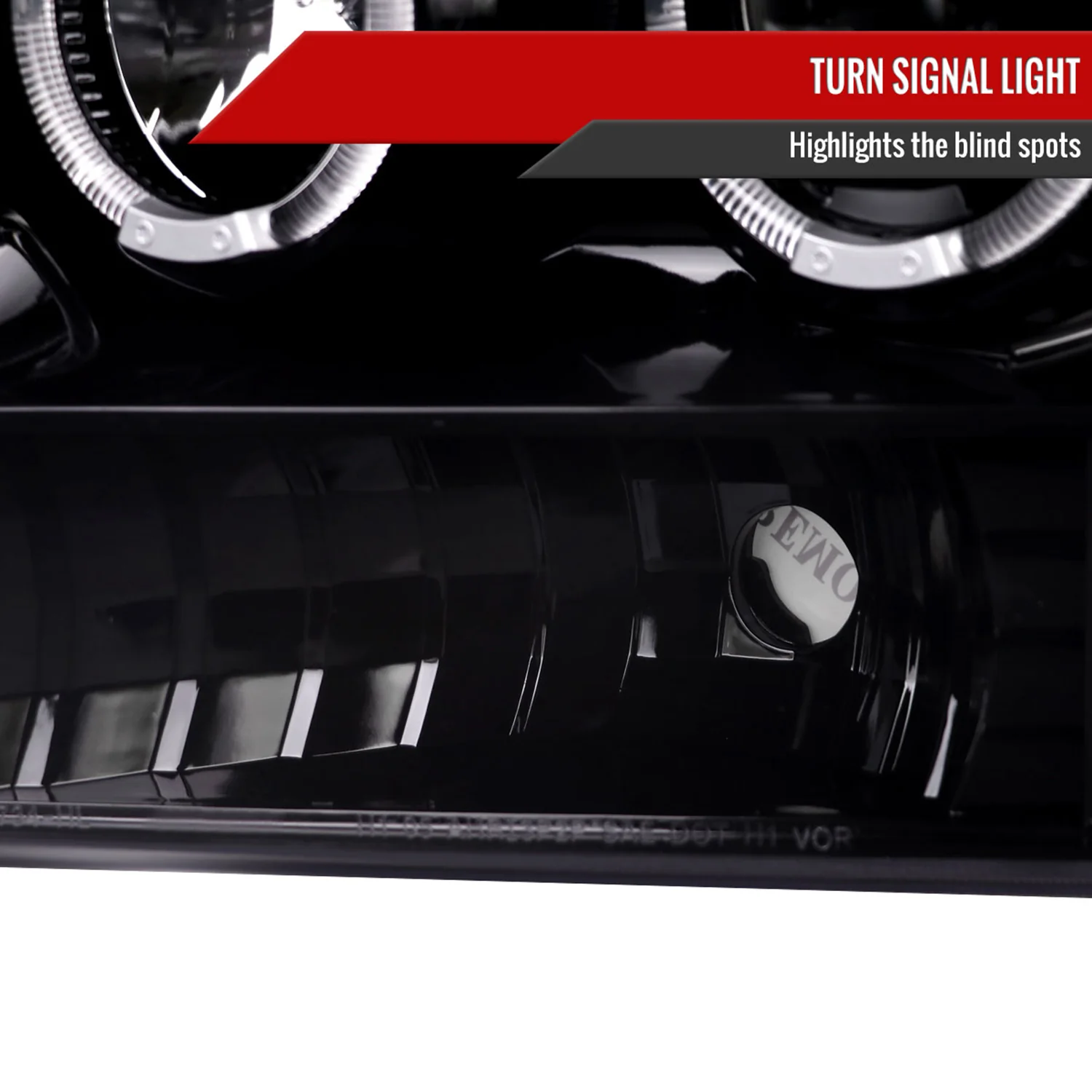 1999-2004 Ford F-250/350/450/550 Dual Halo Headlights Black - Image 6