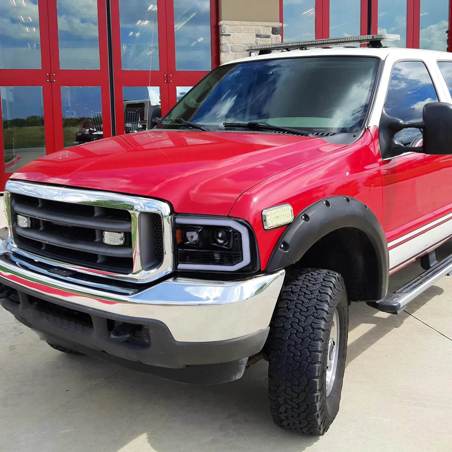 1999-2004 Ford F-250/350/450/550 / Excursion LED Bar Headlights Black/ Smoke - Image 9