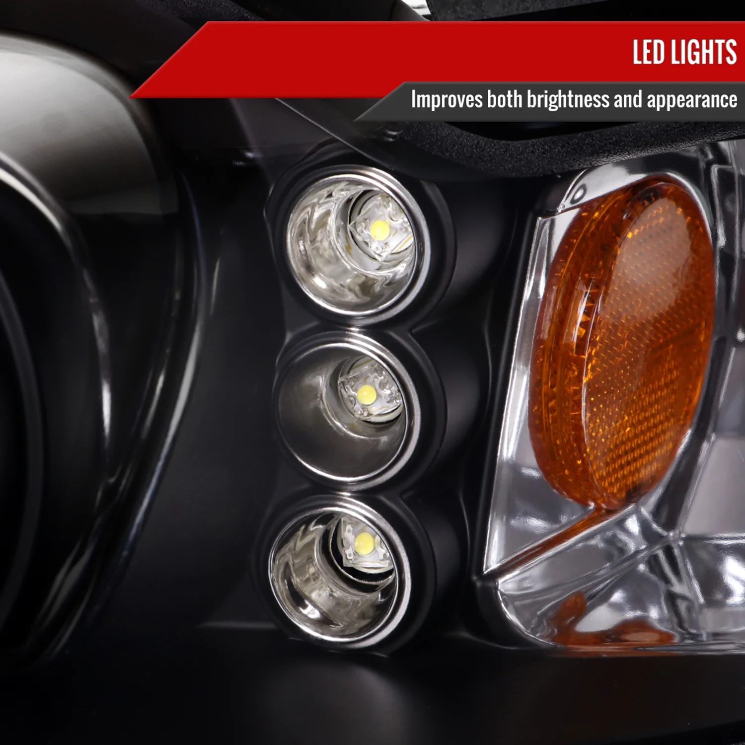 1999-2004 Ford Mustang Dual Halo Projector Headlights Matte Black/Clear Lens - Image 5