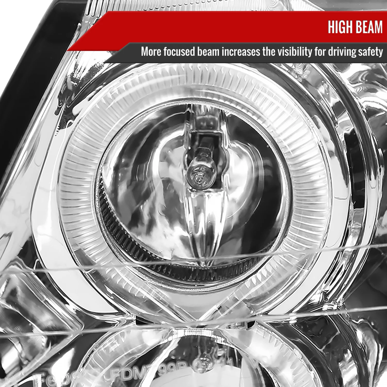 1999-2004 Ford Mustang Dual Halo V2 Projector Headlights Chrome/Clear Lens - Image 4