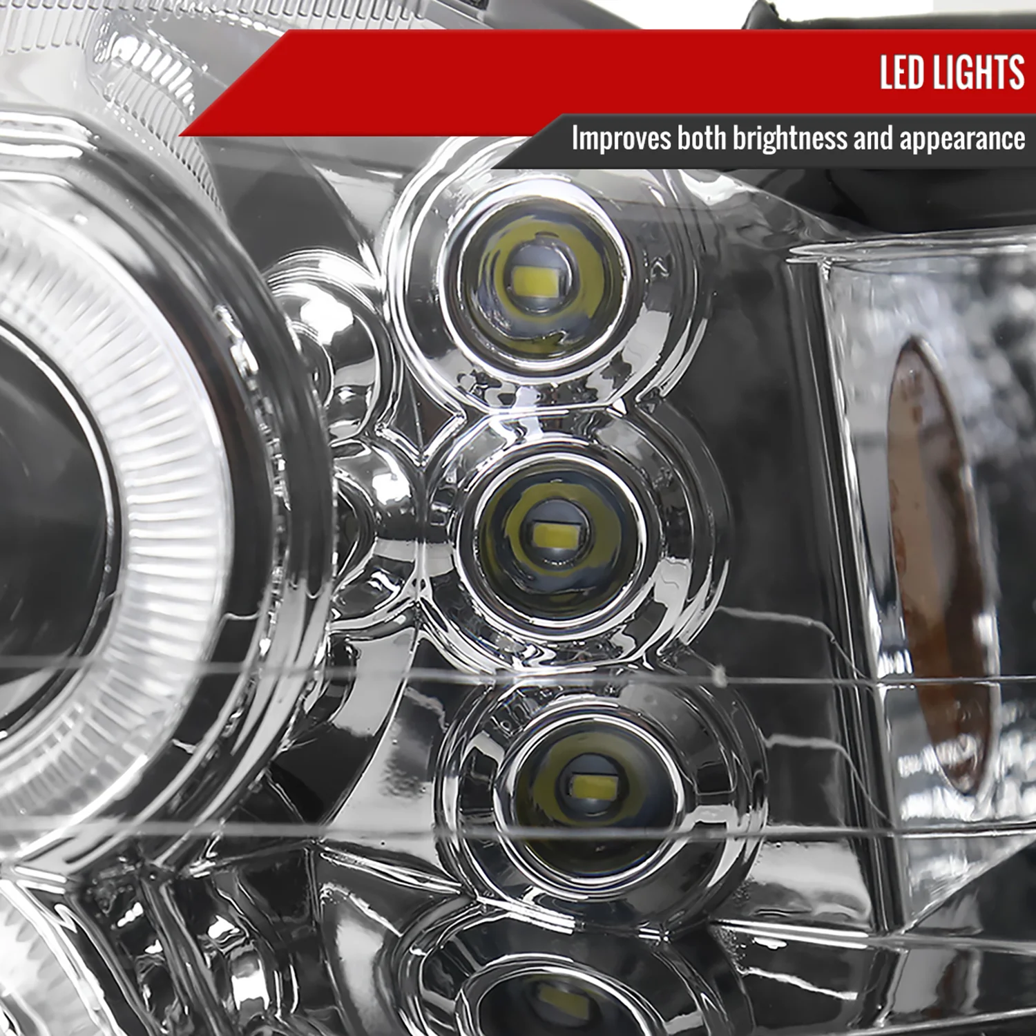 1999-2004 Ford Mustang Dual Halo V2 Projector Headlights Chrome/Clear Lens - Image 5
