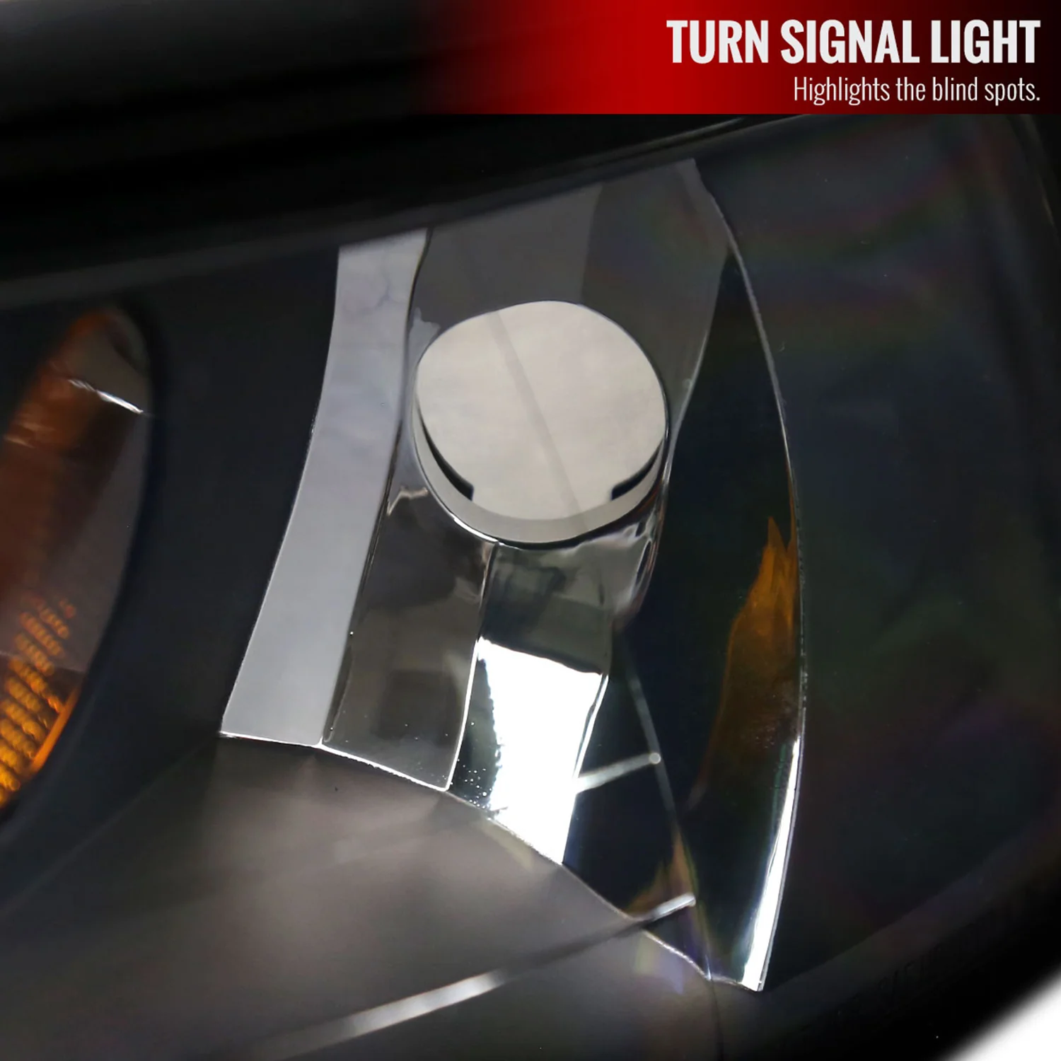 1999-2004 Ford Mustang LED Bar Factory Headlights Amber Reflector Matt Black - Image 5