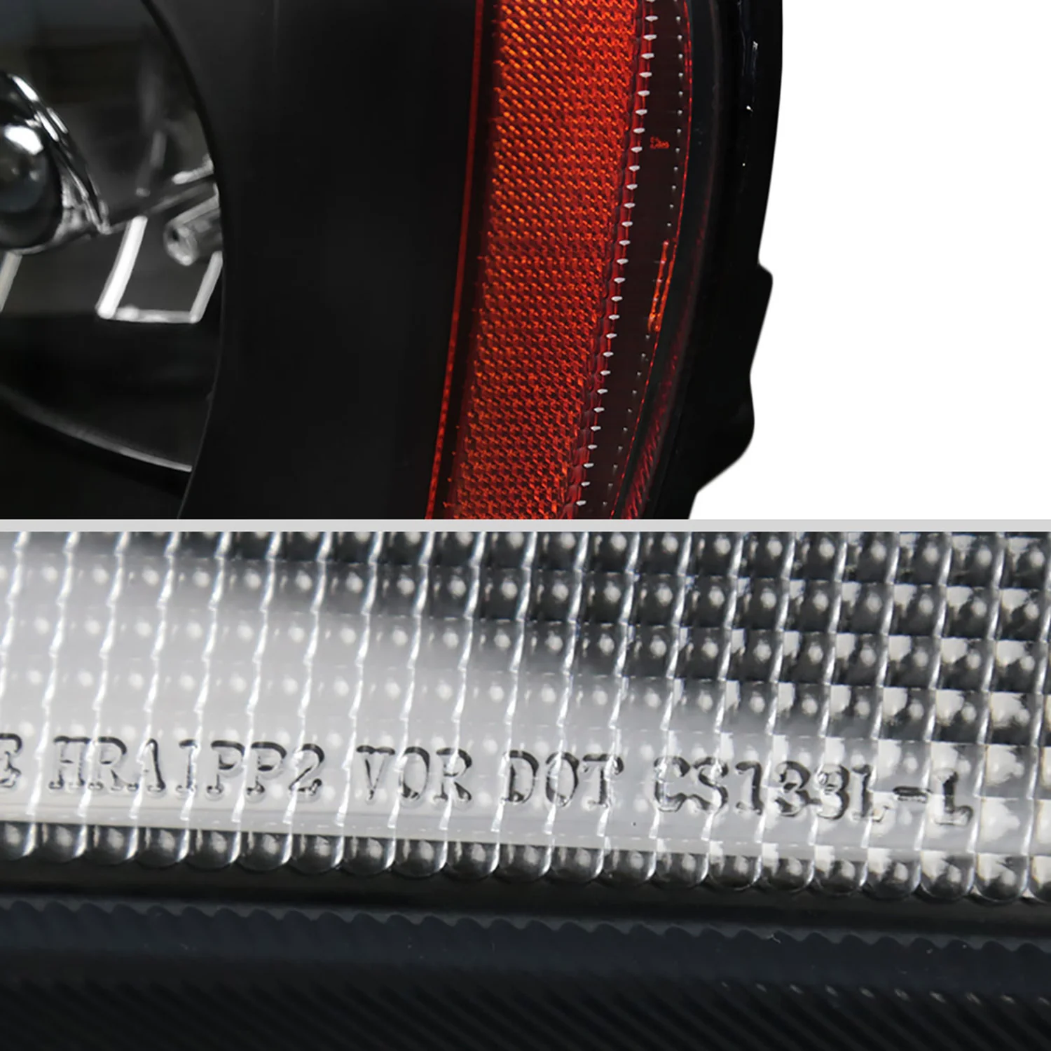 1999-2004 Jeep Grand Cherokee Factory Crystal Headlights Amber & Matte Black - Image 6