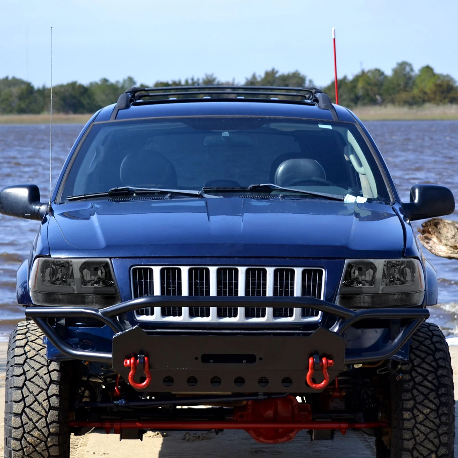 1999-2004 Jeep Grand Cherokee Factory Dual LED Bar Headlights Chrome/Smoke - Image 10