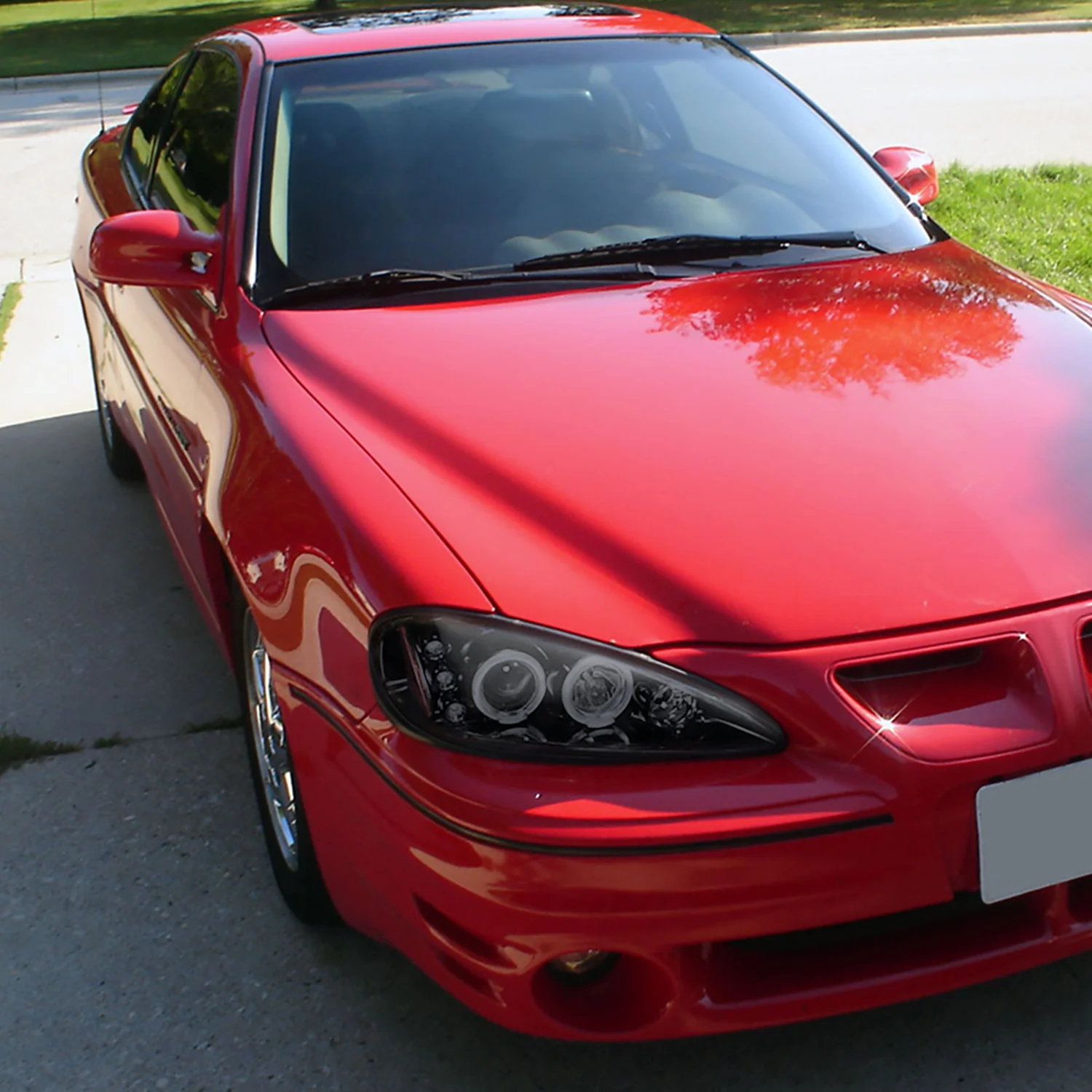 1999-2005 Pontiac Grand AM Dual Halo Projector Headlights Glossy Black/Smoke - Image 10