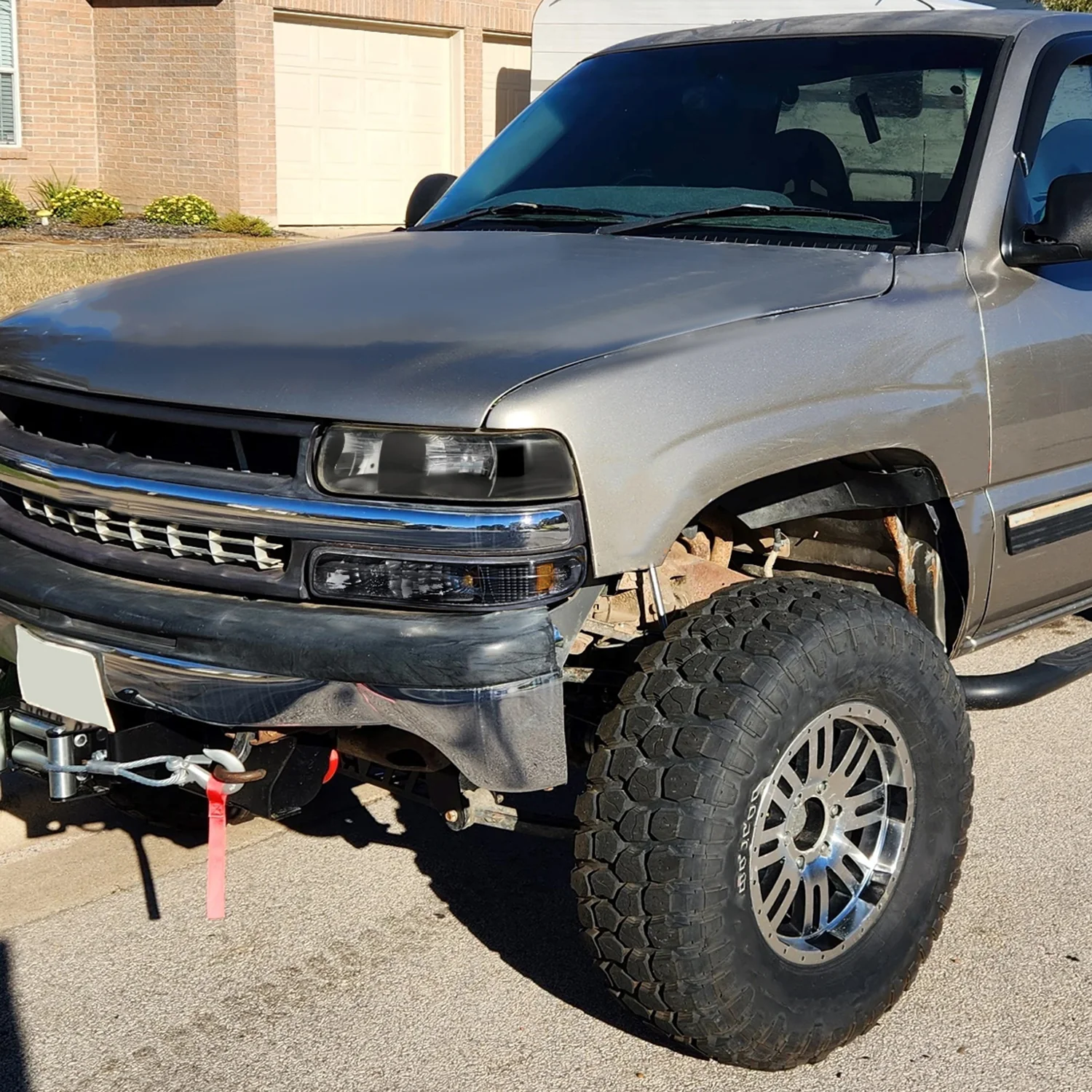 1999-2006 Chevy Silverado/Tahoe/Suburban Factory Headlights Matt Black/Clear - Image 9