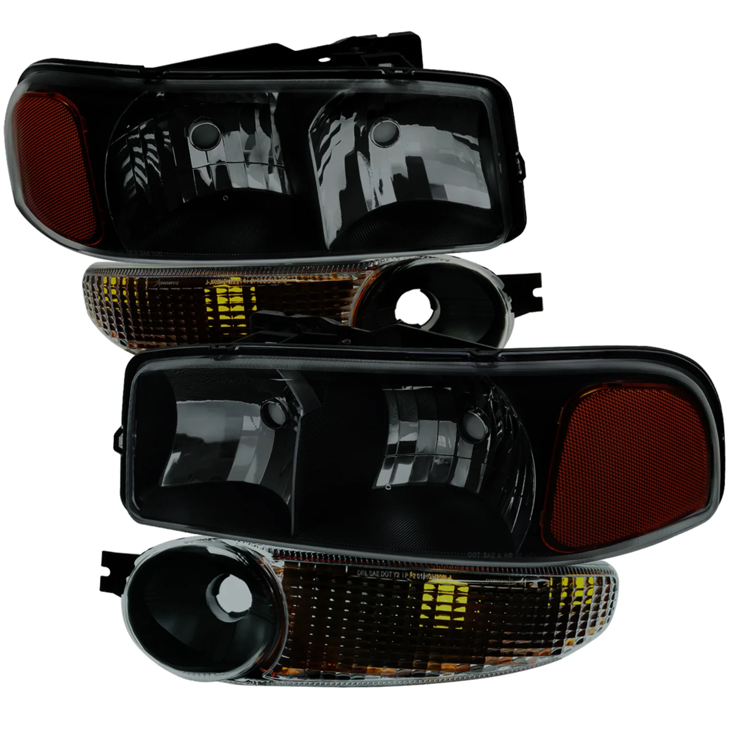 1999-2006 GMC Sierra 1500/2500/3500 Yukon/ XL Headlights&Bumper Lights Smoke
