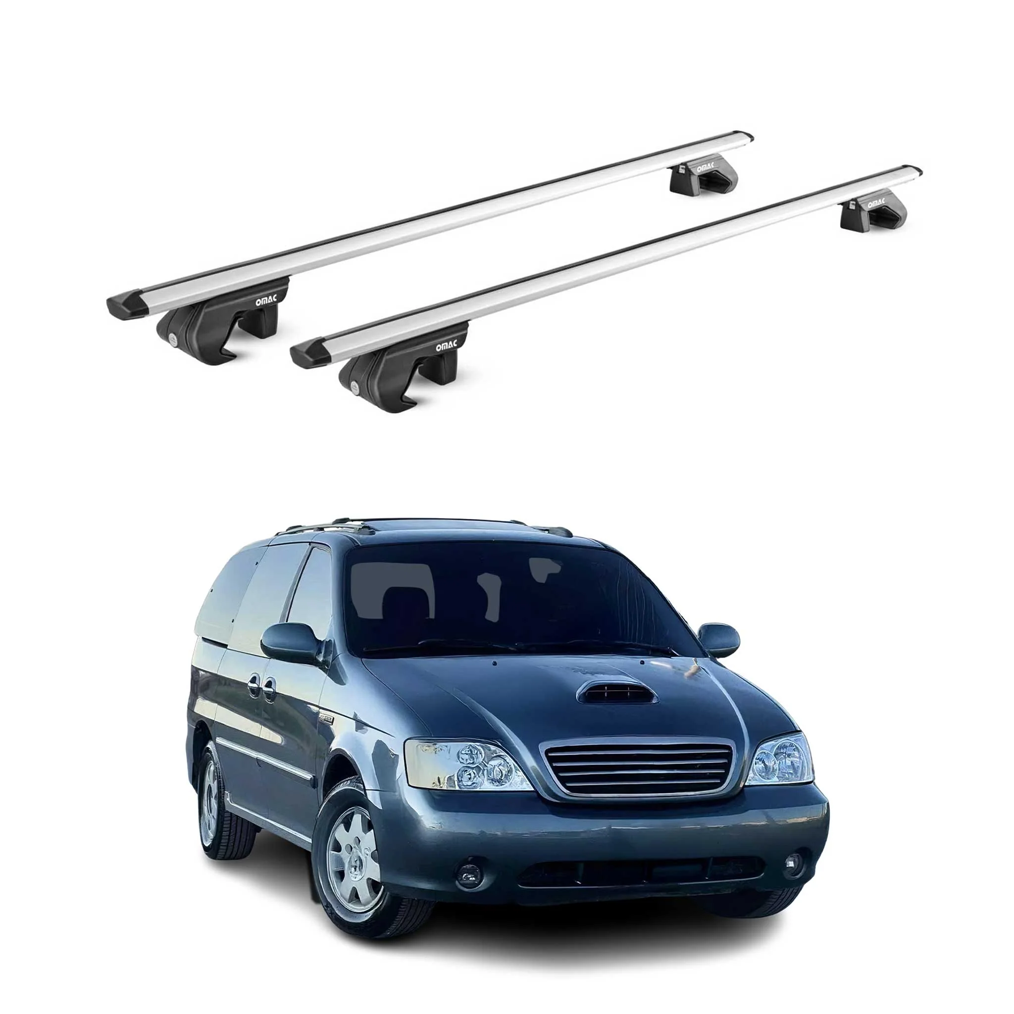 1999-2006 Kia Sedona Roof Rack Cross Bars Silver