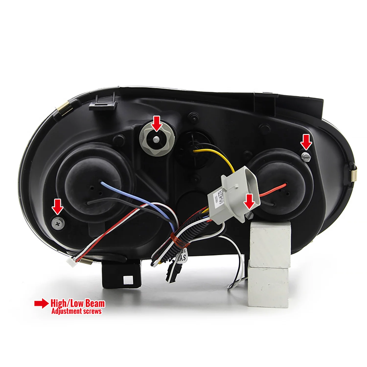 1999-2006 VW Golf Mk4 GTI/R32 Cabrio Projector Headlights R8 LED Light Black - Image 9