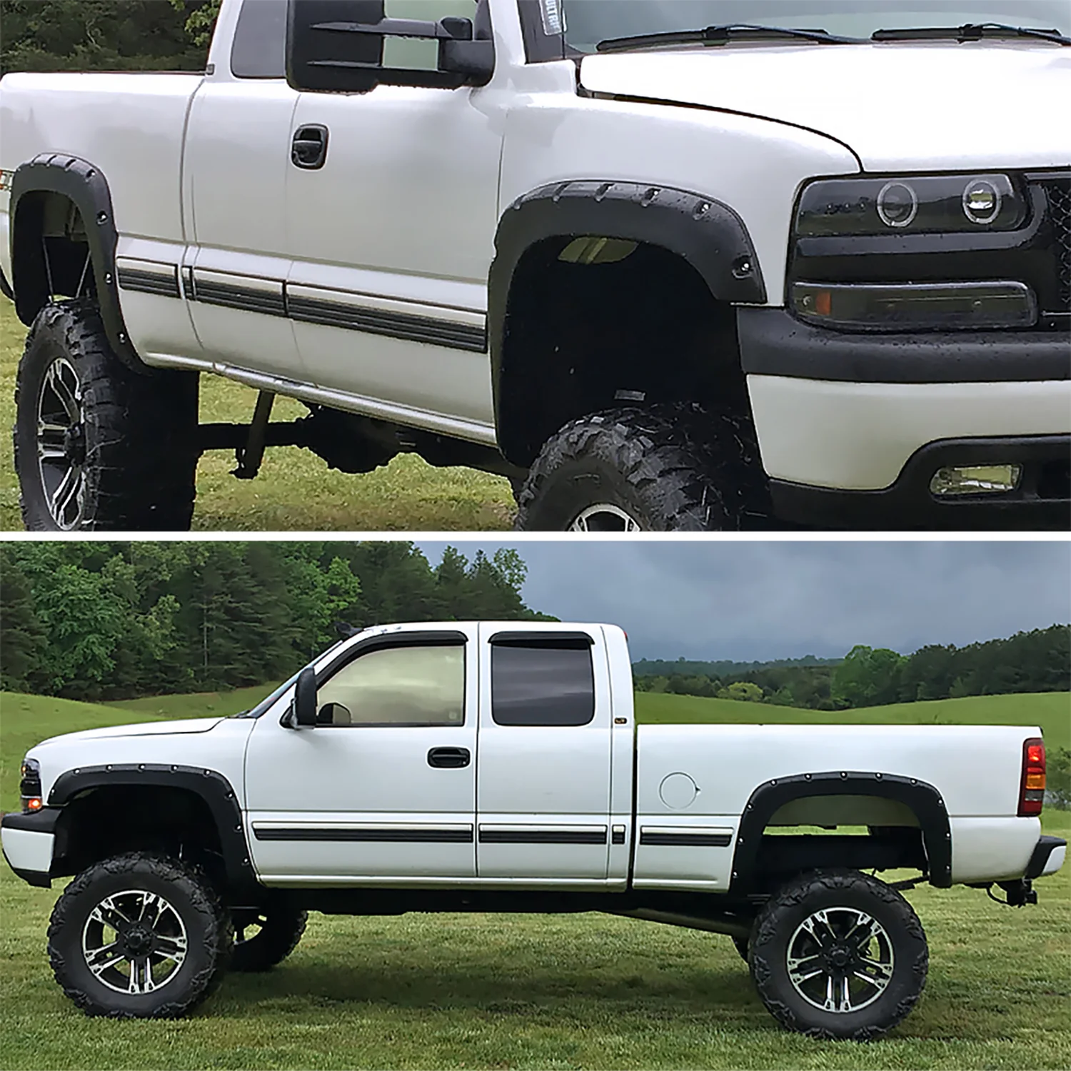 1999-2007 Chevy Silverado / GMC Sierra Smooth Rivet Style Fender Flares - Image 10