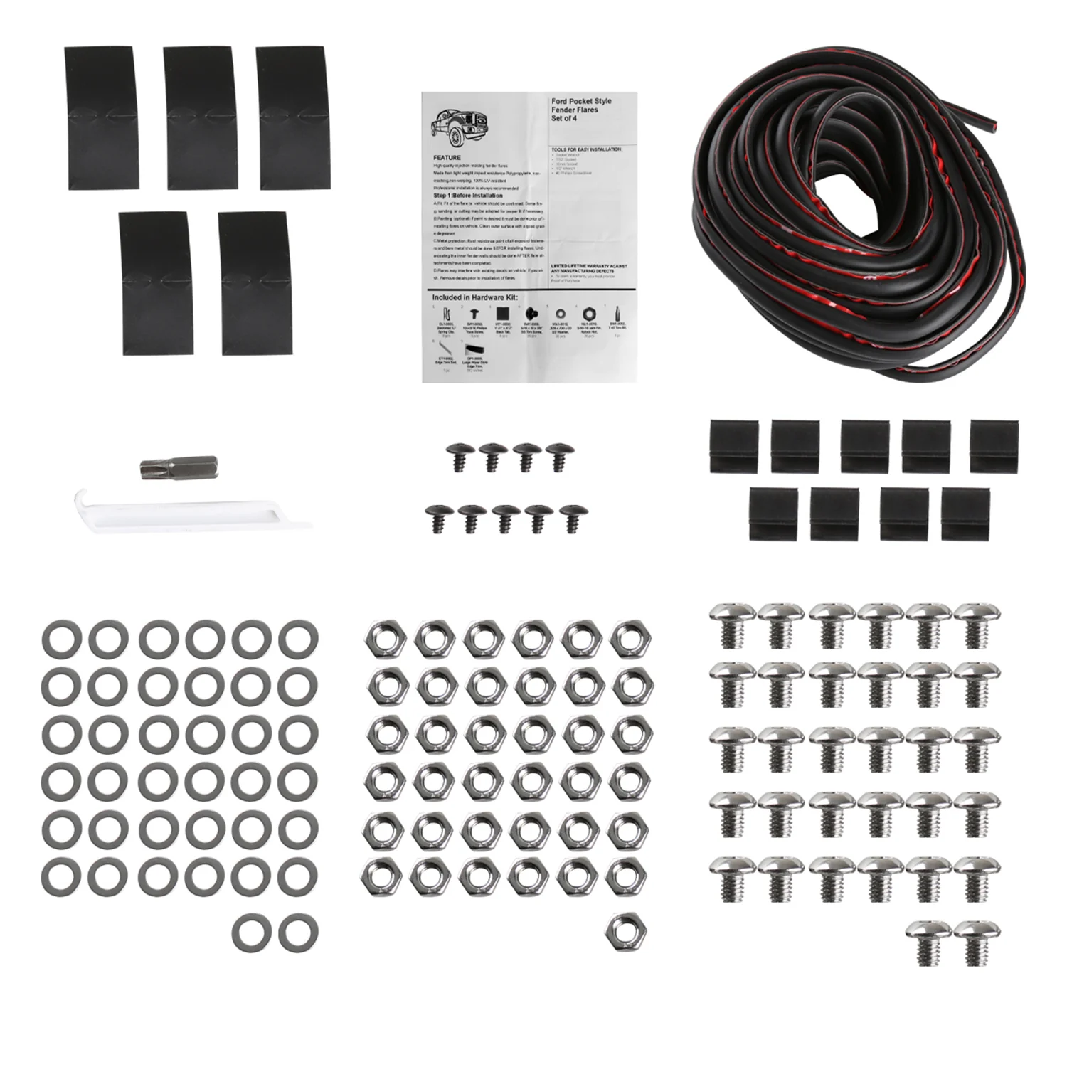 1999-2007 Ford F-250/F-350 SuperDuty Smooth Rivet Style Fender Flares - Image 9