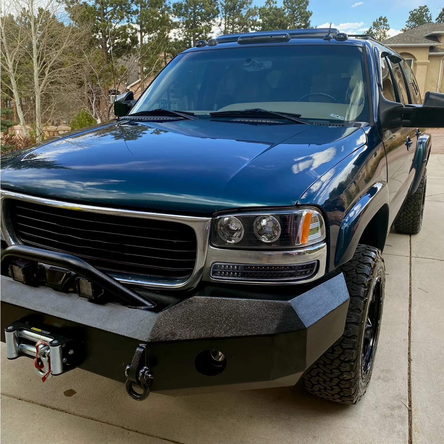 1999-2007 GMC Sierra/Yukon/ XL Bumper Lights Turn Signal Lights Matt Black - Image 10
