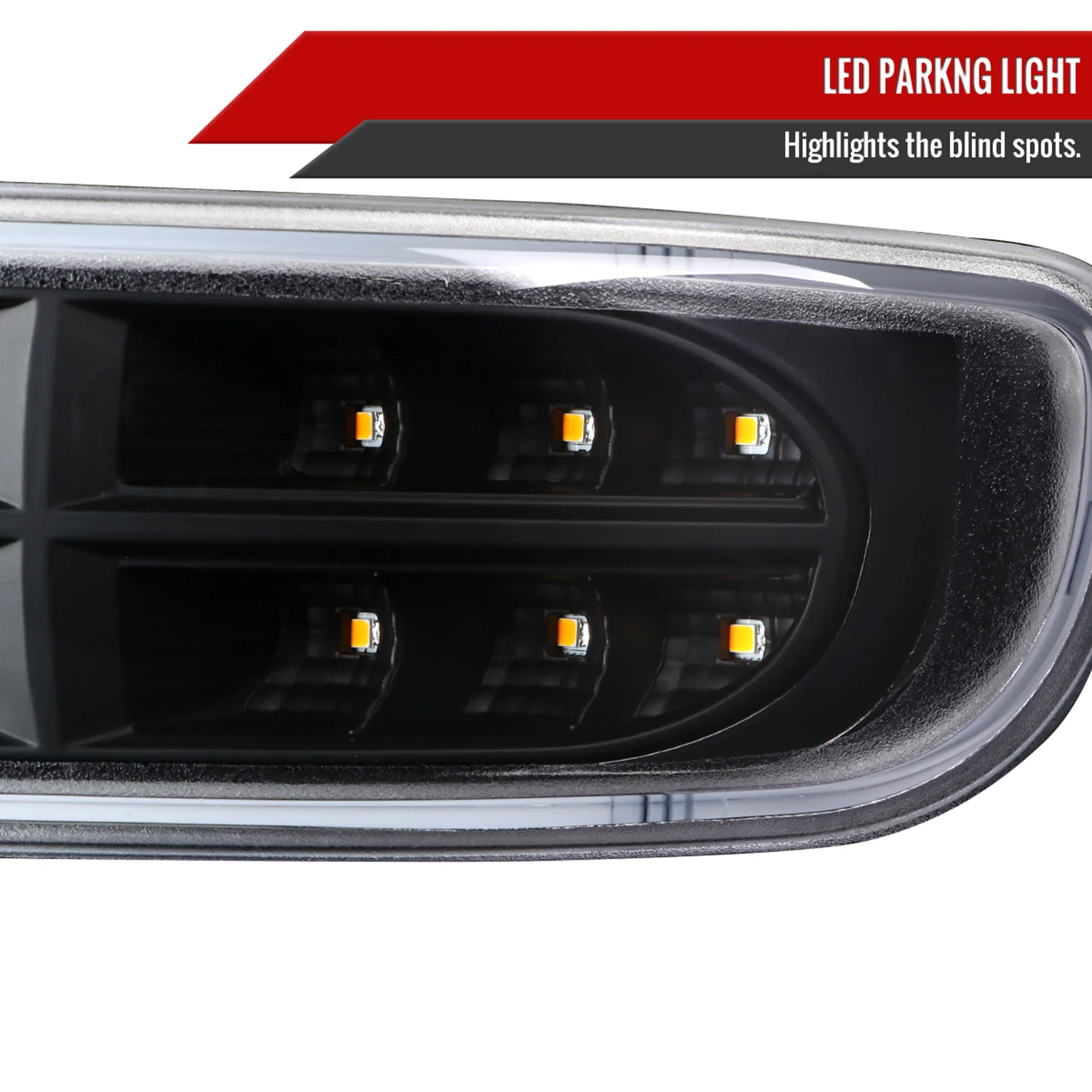 1999-2007 GMC Sierra/Yukon/ XL Bumper Lights Turn Signal Lights Matt Black - Image 5