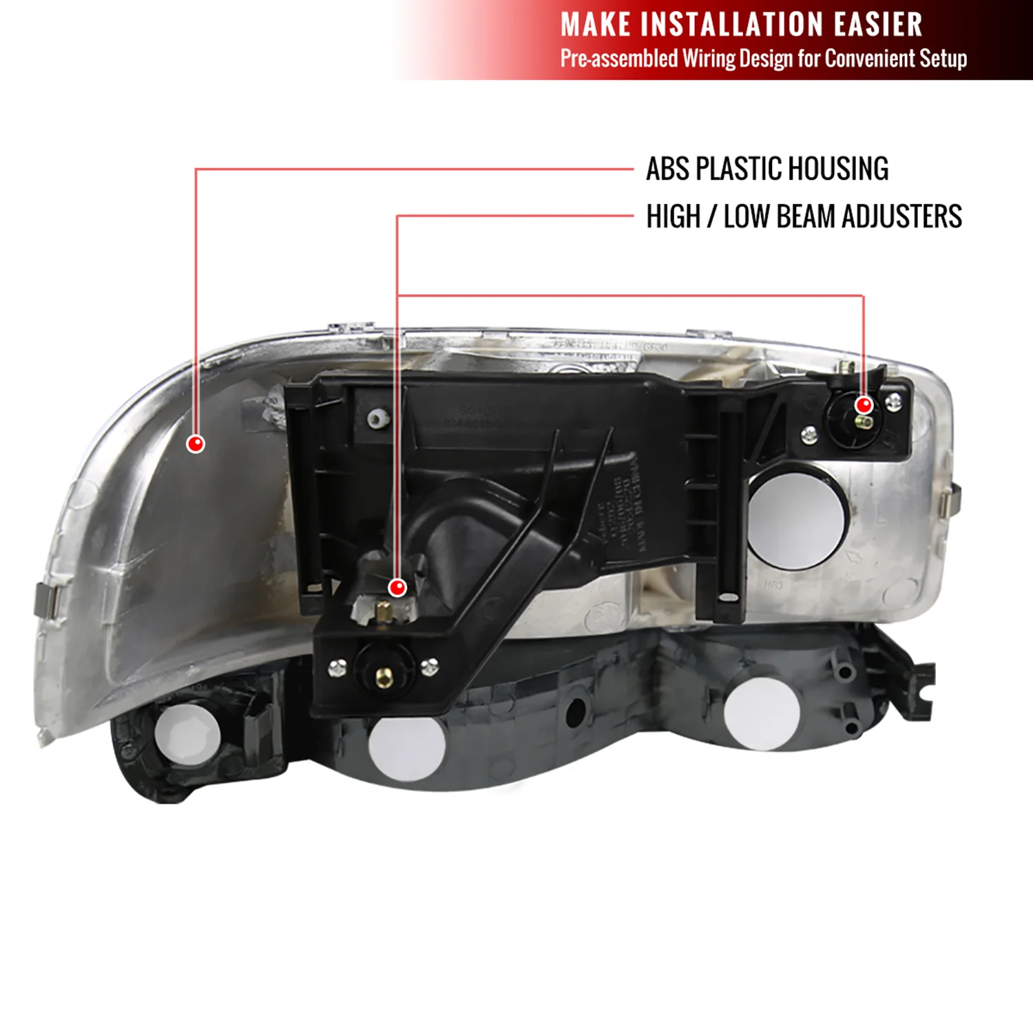 1999-2007 GMC Sierra/ Yukon/Yukon XL Factory Crystal Headlights Amber & Chrome - Image 9
