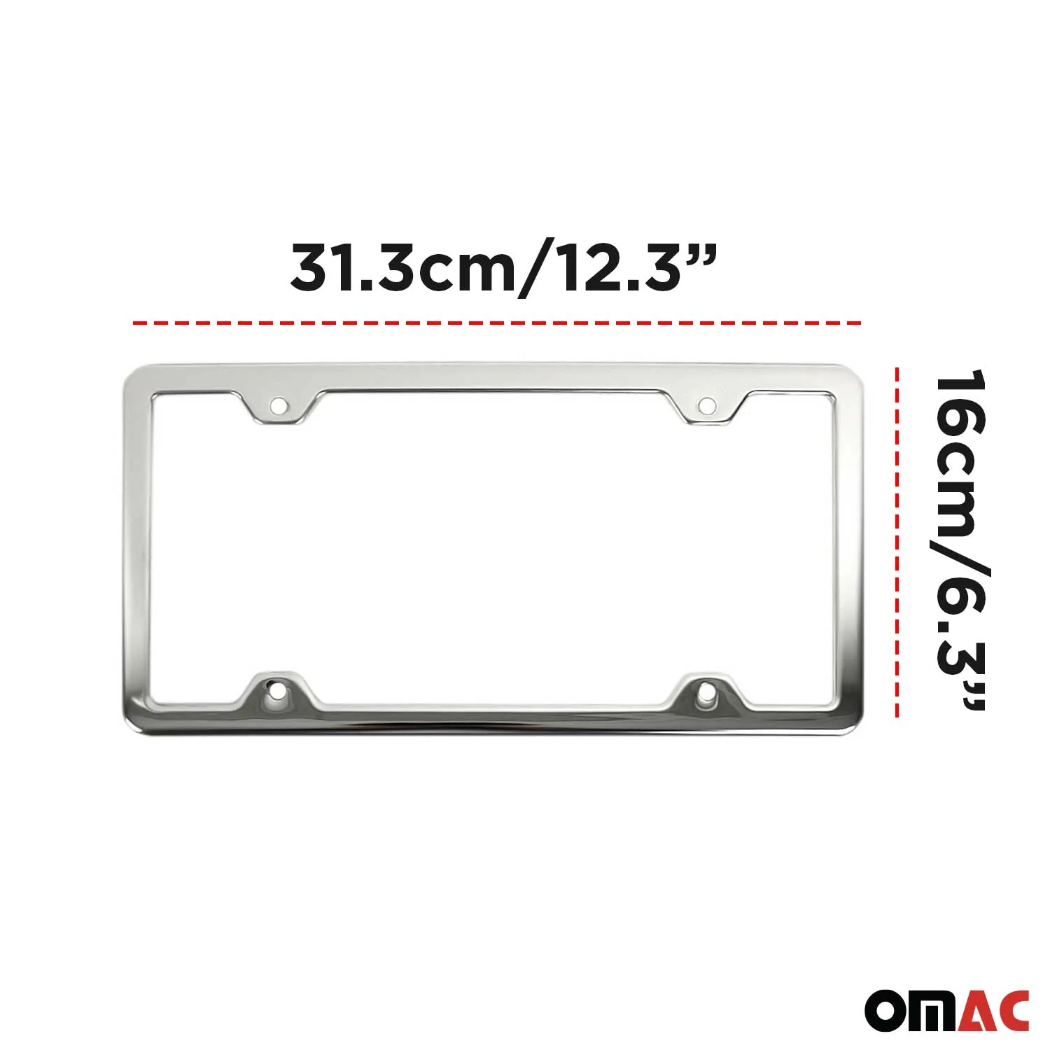 2 Pcs Chrome Stainless Steel License Plate Frame Tag Holder - Image 3